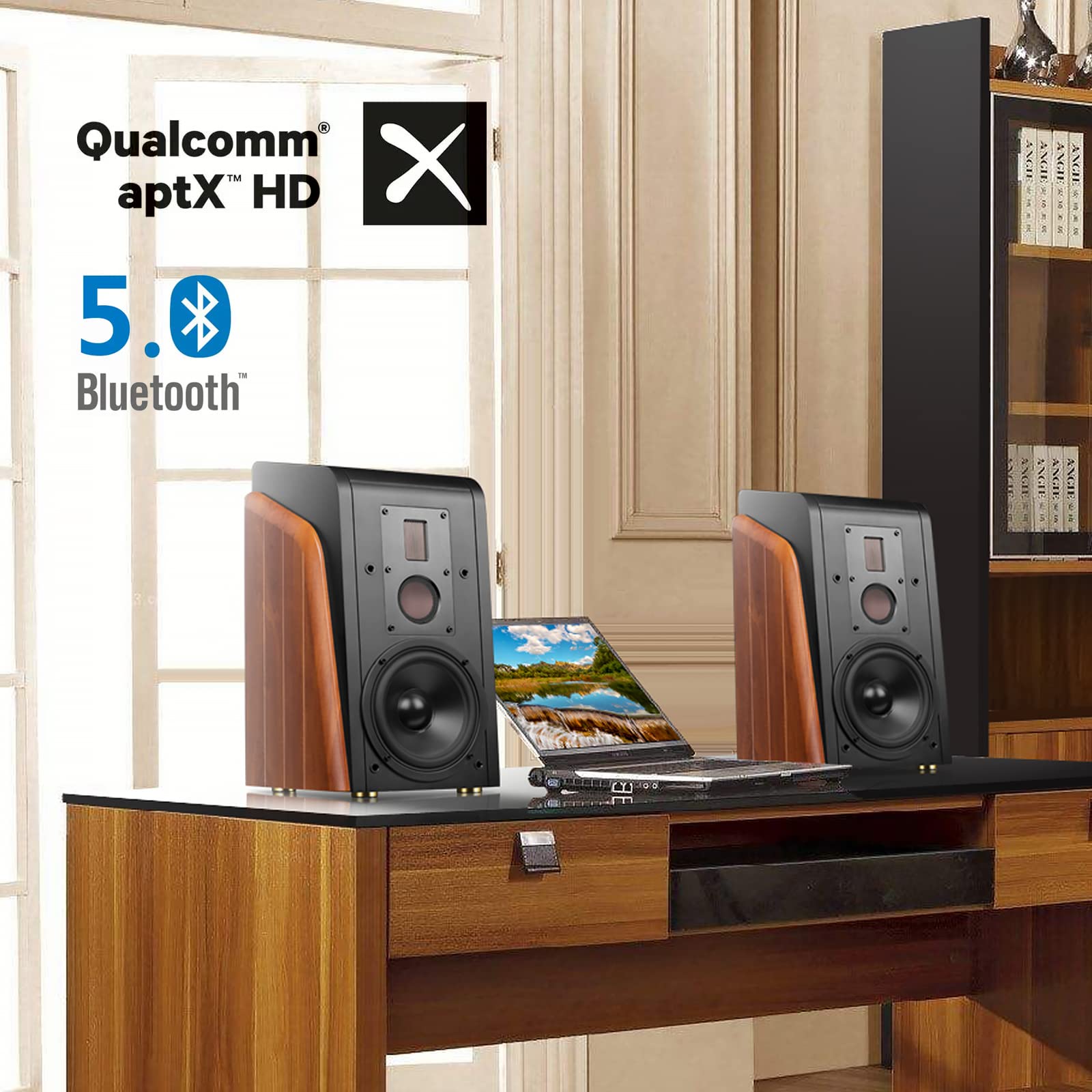 HiVi-Swans M300MKII 蓝牙书架音箱 无线3路高保真音响 6.5寸低音炮 Hi-Res音质 适用于桌面电脑/电视/黑胶唱机的家庭影院音响系统