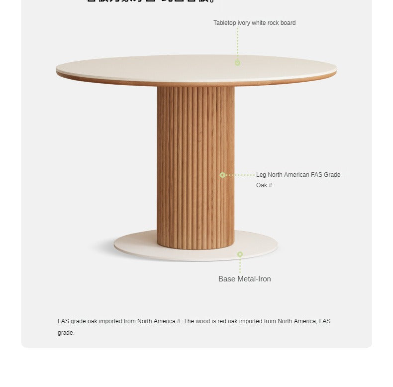 Solid Oak Wood Modern Rocking Dining Table - Perfect for Farmhouse, Rustic & Contemporary Dining Rooms
