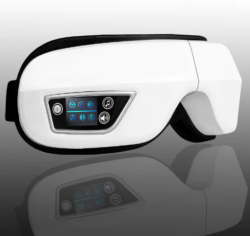Wireless Heating Eye Massager for Relaxation & Stress Relief - Rechargeable Eye Massage Mask with Heat Therapy for Migraine, Dry Eyes & Sleep Aid - Perfect for Home, Office & Travel Use