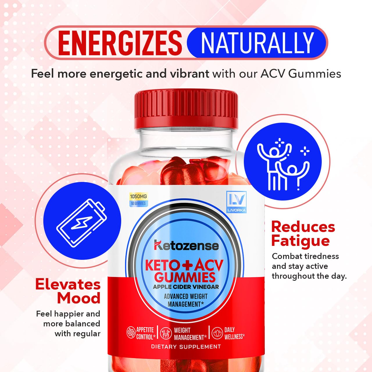 Ketozense ACV Keto Gummies (3 Pack - 180 Gummies) | Apple Cider Vinegar Supplement for Weight Management & Digestive Health | Perfect for Keto Diet, Intermittent Fasting & Daily Wellness Routine