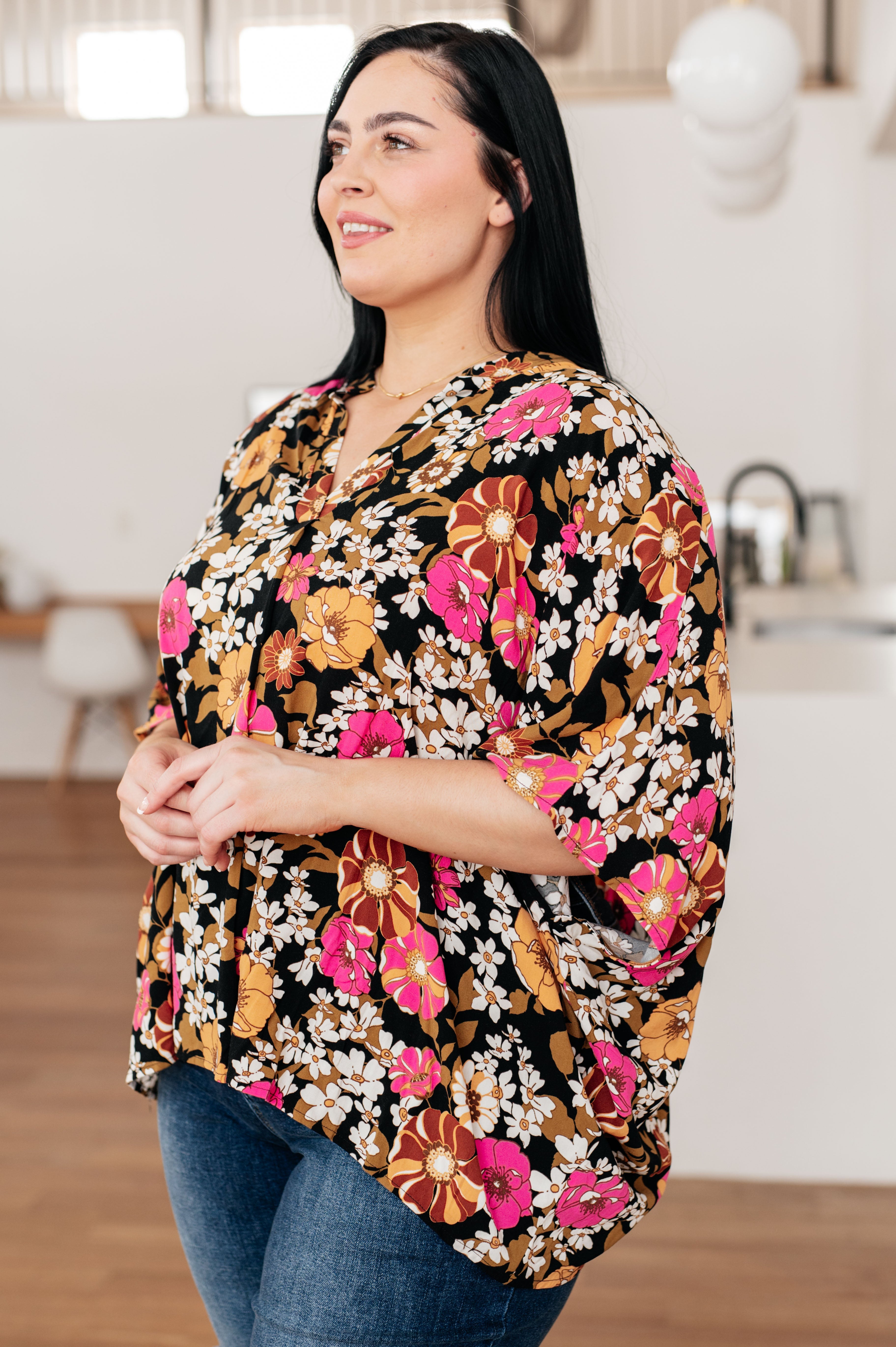 Take Another Chance Floral Print Women's Blouse - Stylish Floral Top for Casual Wear, Date Night & Spring Outfits
