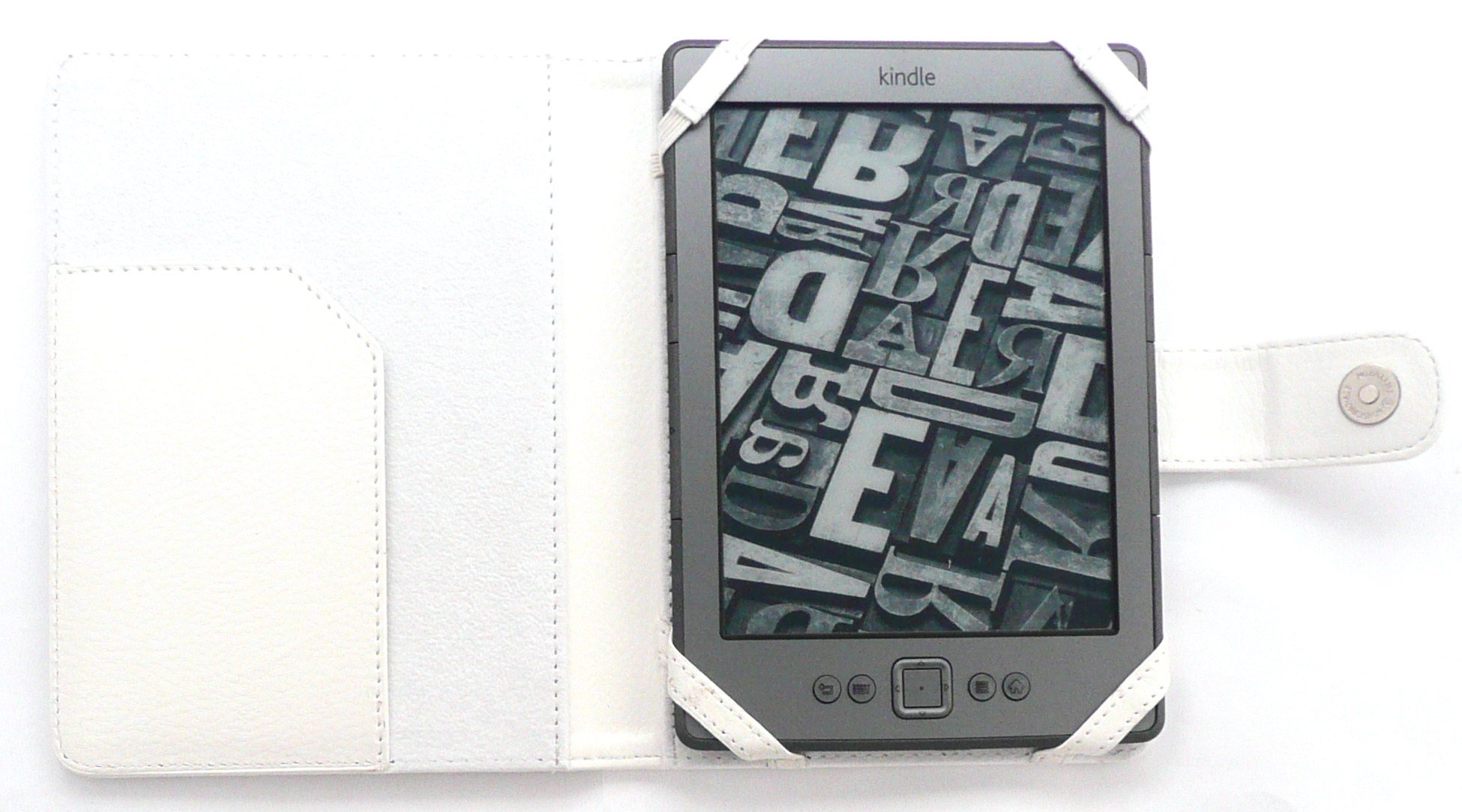 Premium PU Leather Protective Case for Amazon Kindle 4 - Slim Fit White Cover with Auto Sleep/Wake | Perfect for Reading, Travel & Daily Commute