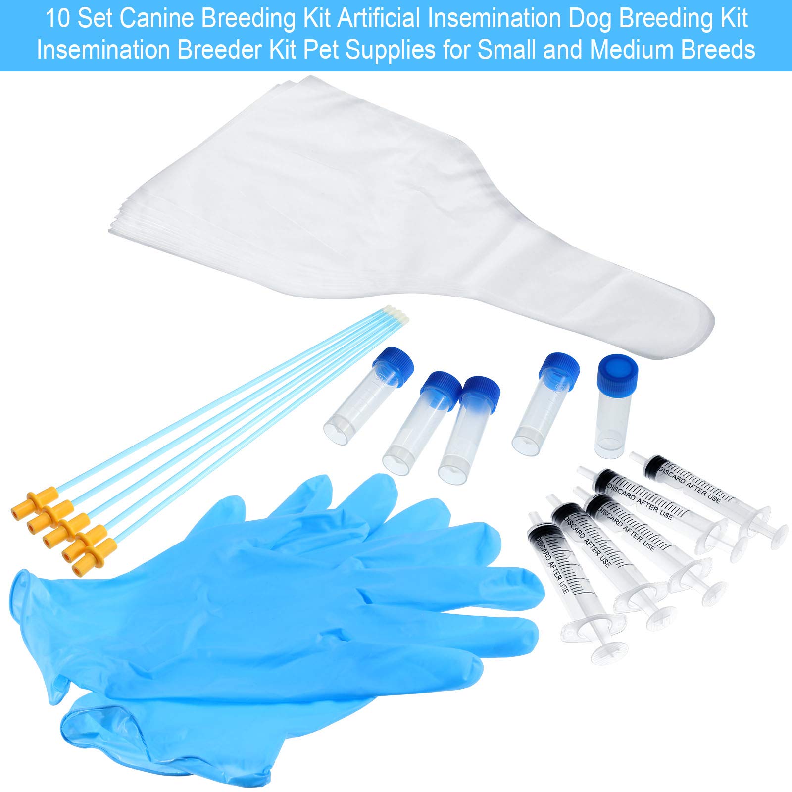 BBTO 10-Piece Artificial Insemination Dog Breeding Kit - Canine AI Insemination Supplies for Small & Medium Breeds | Professional Dog Breeder Tools for Home & Veterinary Use
