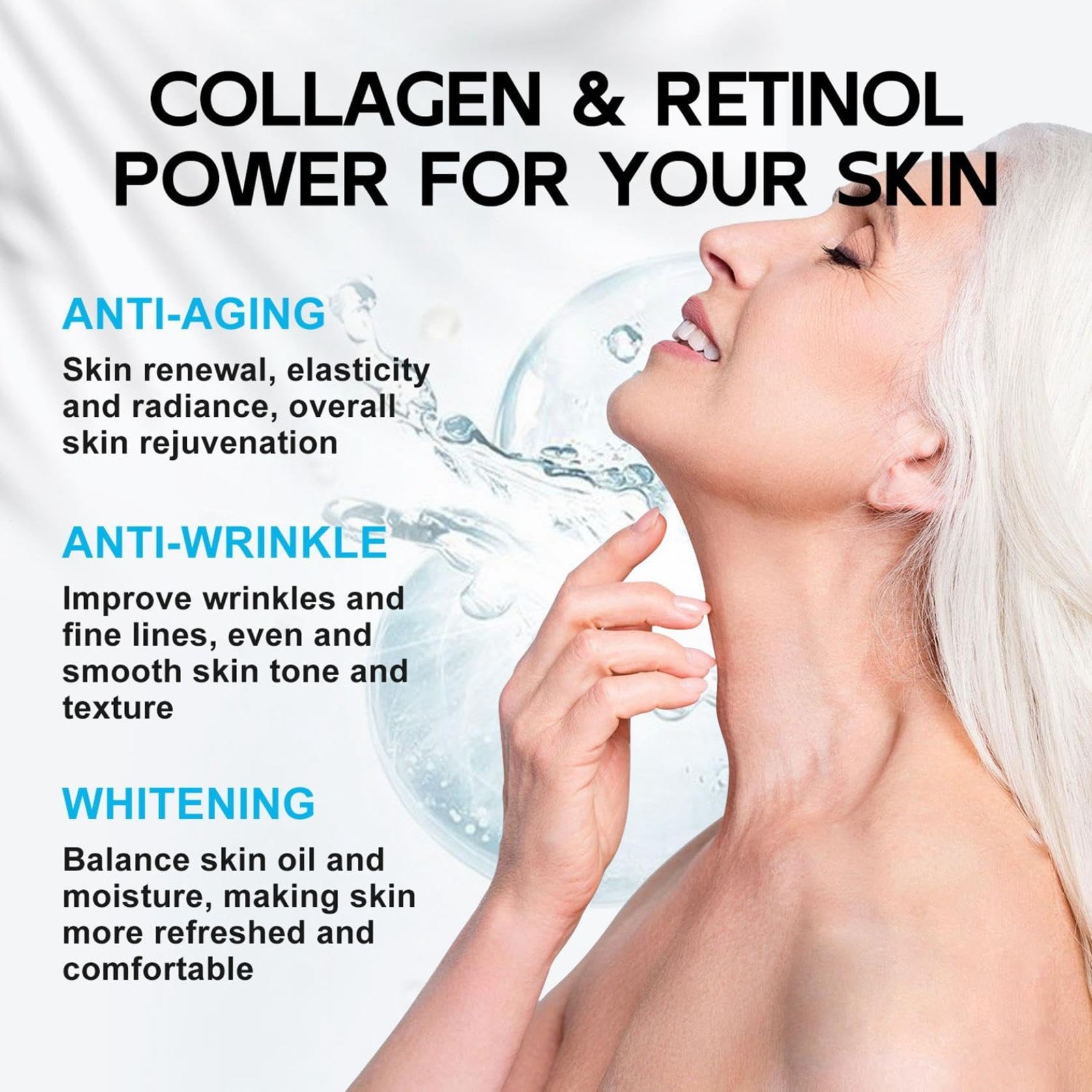 Collagen Face Moisturizer for Day & Night Use - Anti-Aging Neck Cream with Lifting & Recovery Benefits - Reduces Wrinkles & Improves Skin Glow - Perfect for Daily Skincare Routine & Nighttime Repair