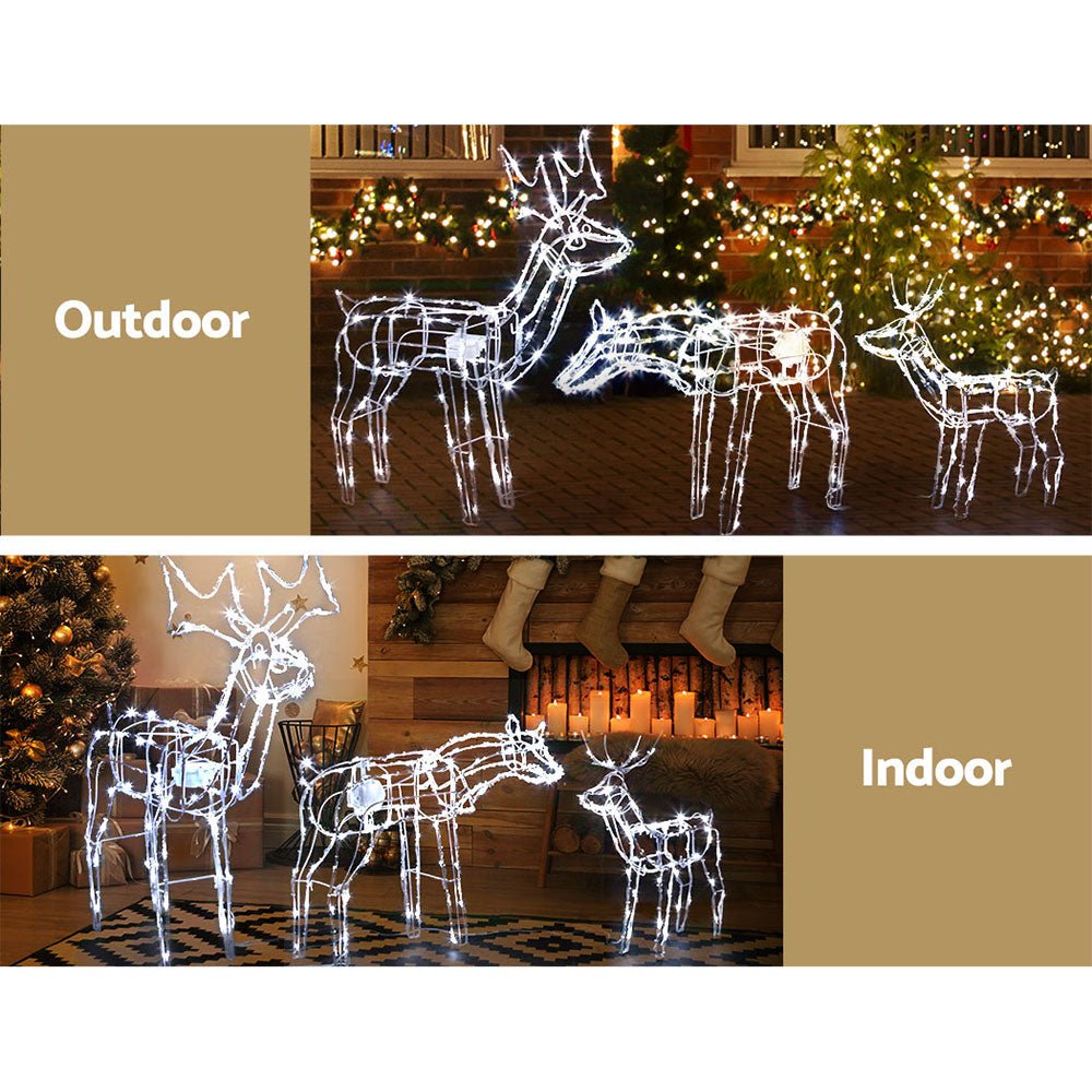 Waterproof LED Rope Lights with Christmas Reindeer Motif - Outdoor Holiday Decoration for Garden, Patio, and Yard