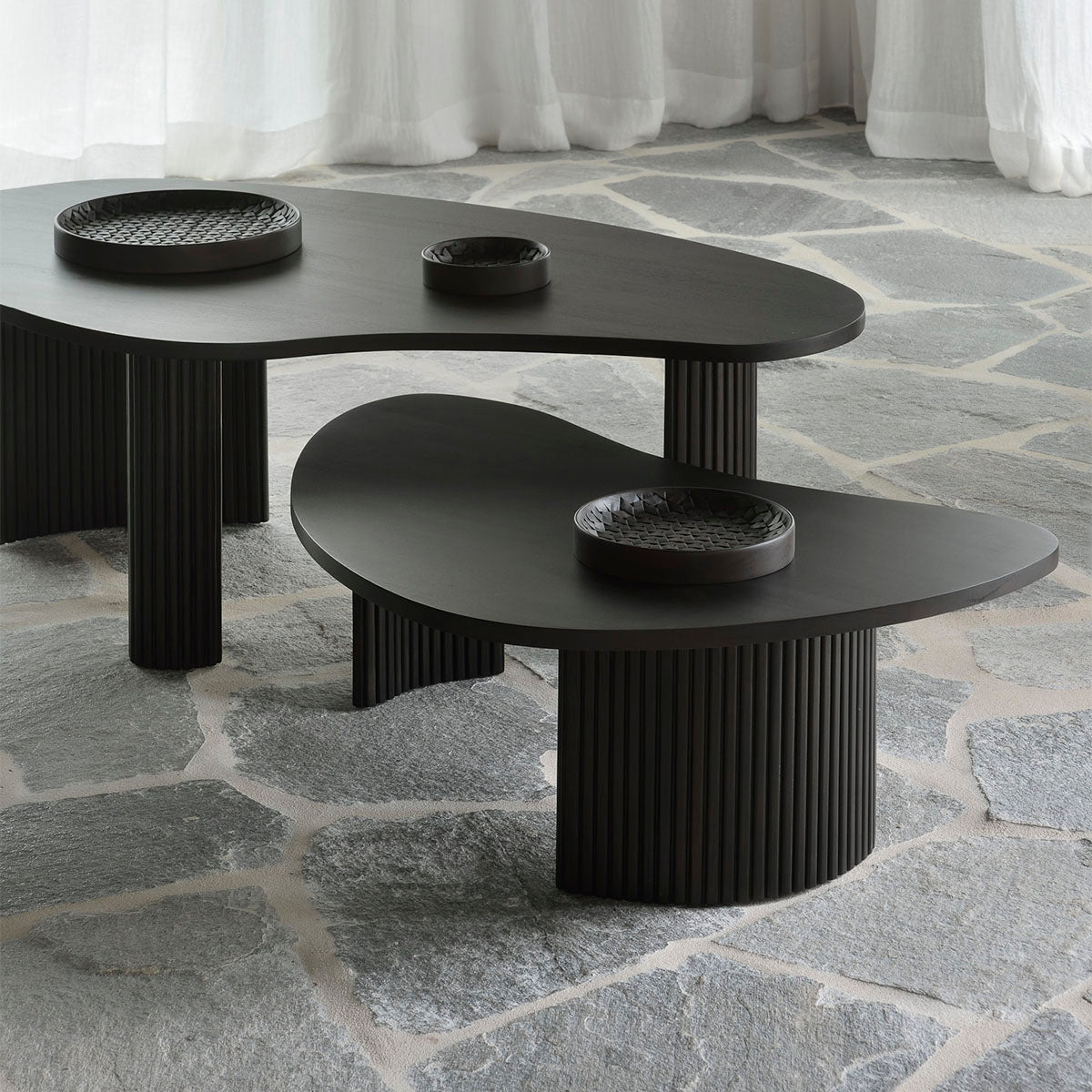 Modern Boomerang Coffee Table - Stylish Wooden Living Room Furniture for Home Decor | Perfect for Small Spaces, Apartments & Lounge Areas