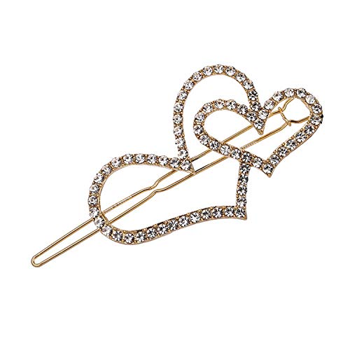 Young & Forever Rakhi Gift for Brother & Sister - Fashion Double Heart Crystal Hair Clip & Gold Plated Hairpin Set for Women - Perfect for Weddings, Parties & Special Occasions