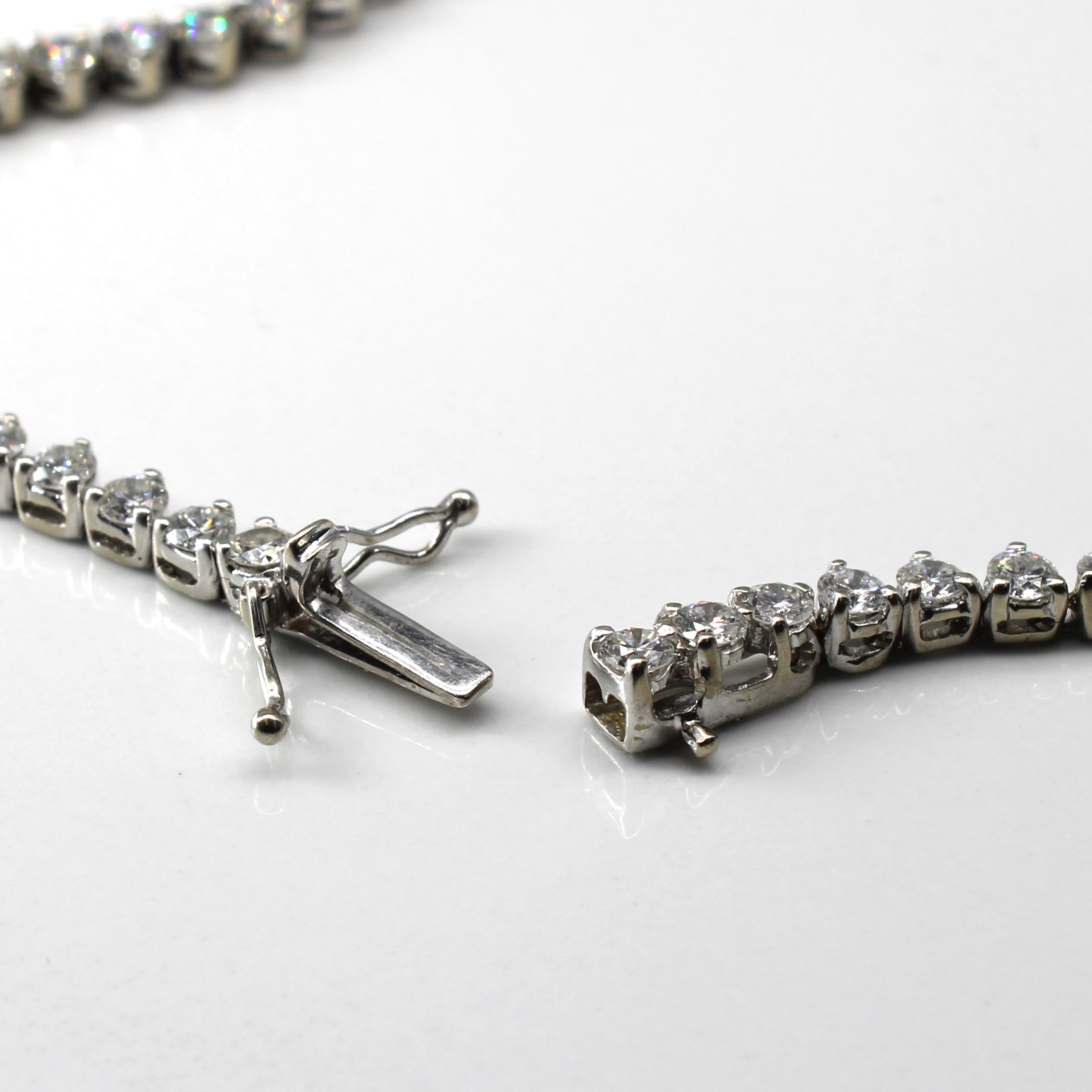 18K White Gold Diamond Tennis Necklace - 14.25ctw VS1/2 F/G Clarity - 17 Inch Chain - Luxury Jewelry Gift for Women - Perfect for Weddings, Anniversaries & Special Occasions