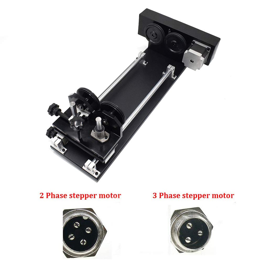 CNC Wheel Router Rotary Axis Attachment for CO2 Laser Engraving & Cutting Machine - 3 Phase Stepper Motor CNC Roller Rotation - Perfect for Wood, Metal & Acrylic Engraving Projects