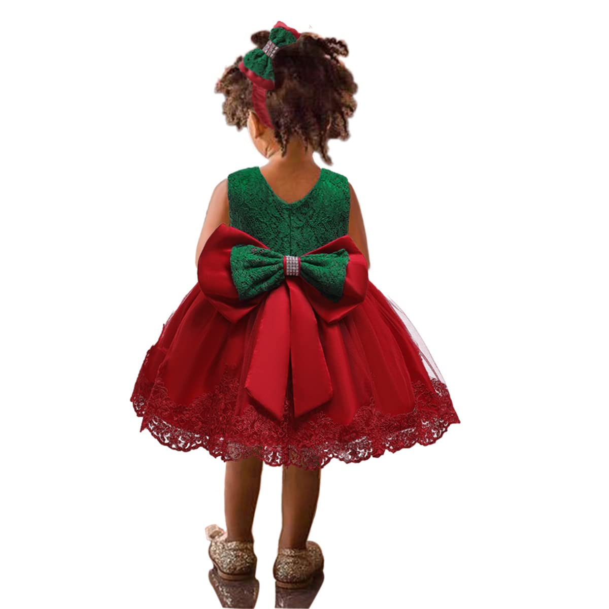 0-6T Toddler Baby Girls Embroidered Tutu Ball Gown Lace Party Dress with Headband - Perfect for Birthday, Photo Shoot & Special Occasions