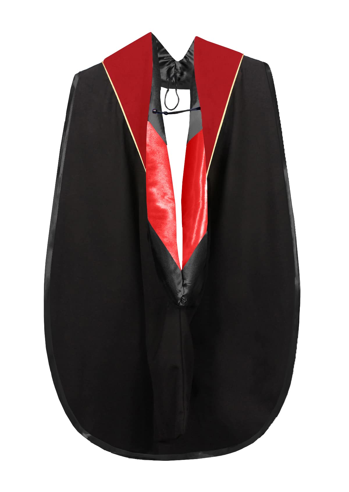 MyGradDay Deluxe Graduation Doctoral Gown, Hood & 8-Side Tam Set - Premium PhD Graduation Cap & Gown Package for Commencement Ceremonies
