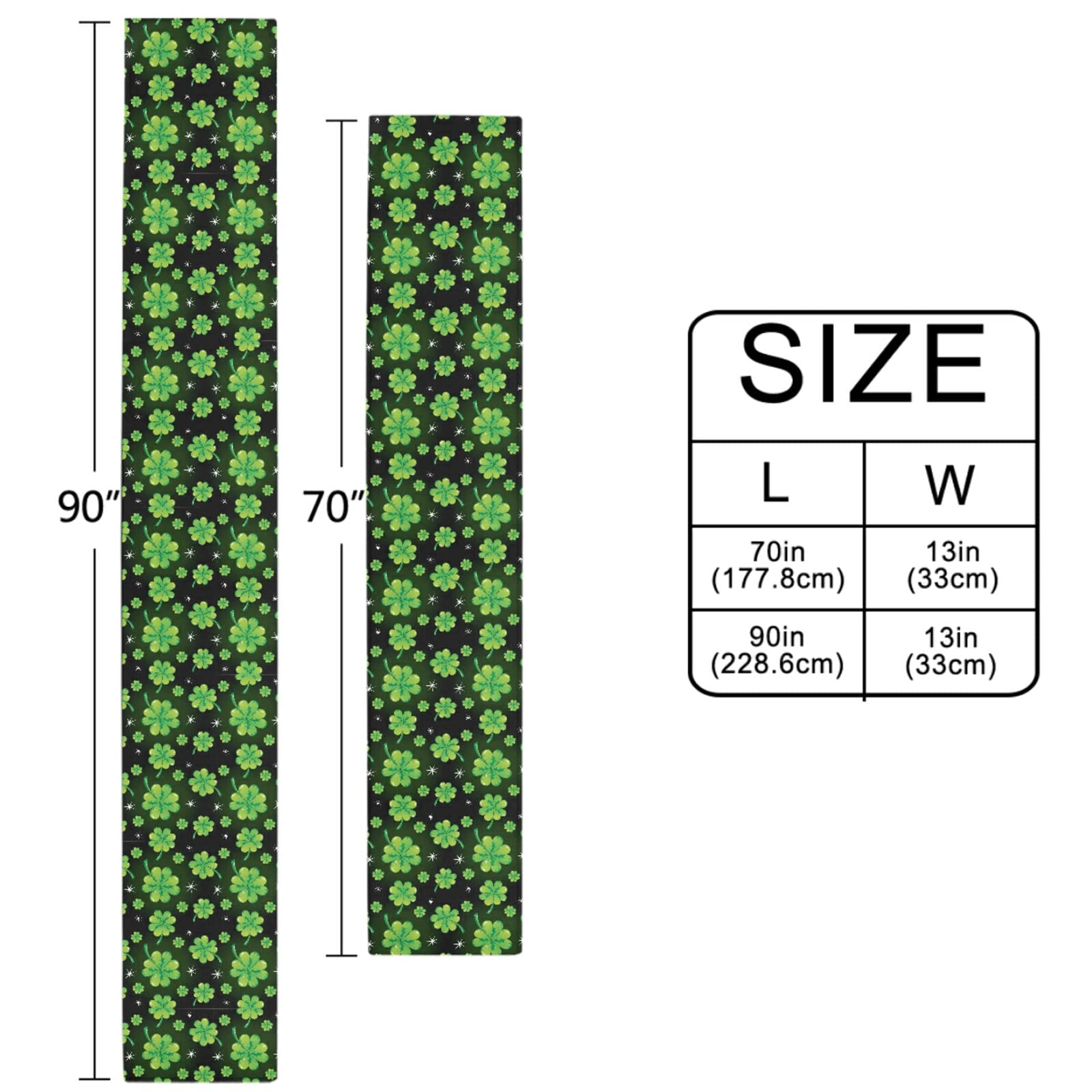 70 Inch Saint Patrick's Day Table Runner - Irish Shamrock Green Pattern Spring Dining Table Decor for Kitchen, Holiday & Home | Perfect for St. Patrick's Celebrations, Spring Parties & Seasonal Home Decor