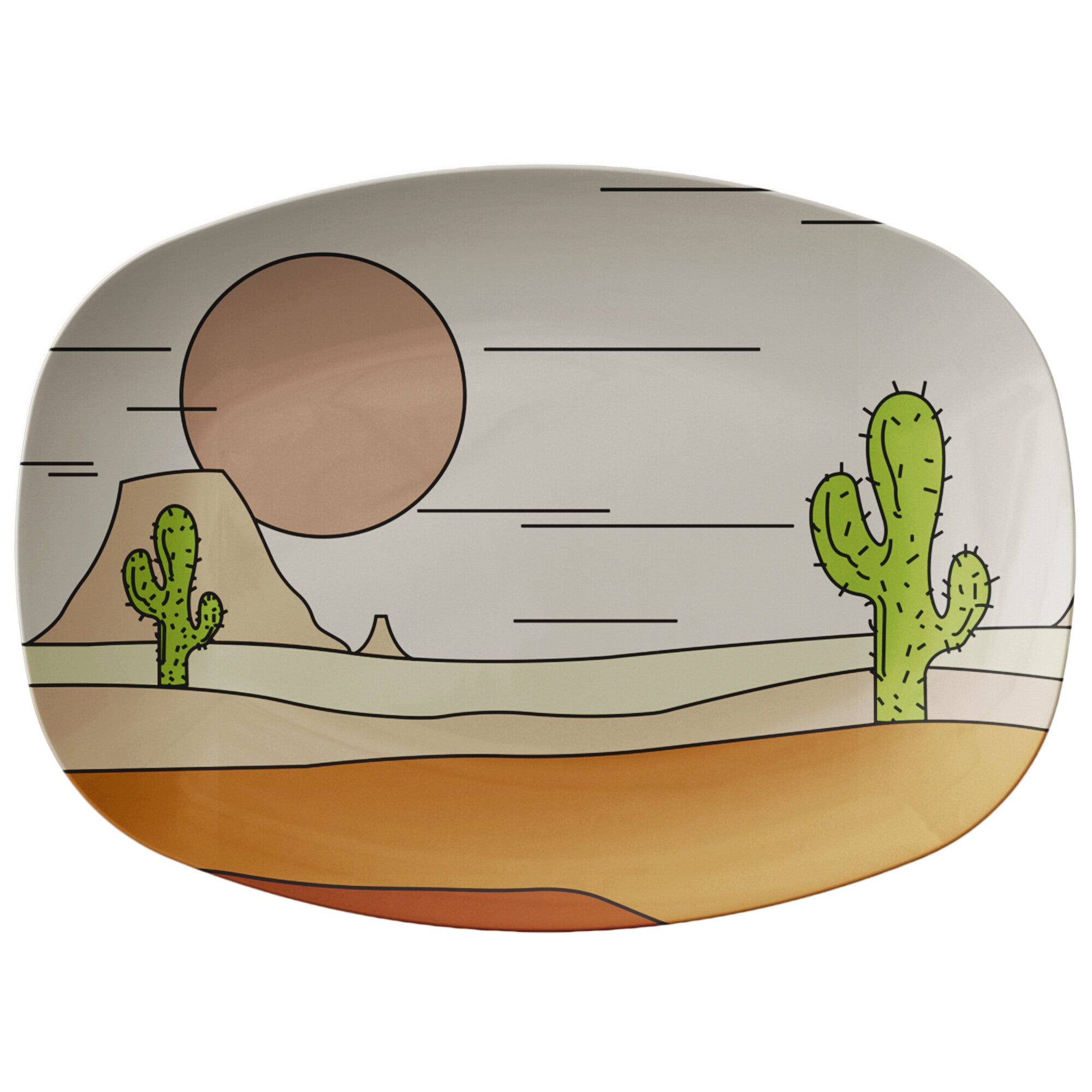 10 x 14 Inch Midwest Desert Scene Plastic Serving Platter - Perfect for Parties, Picnics & Holiday Entertaining