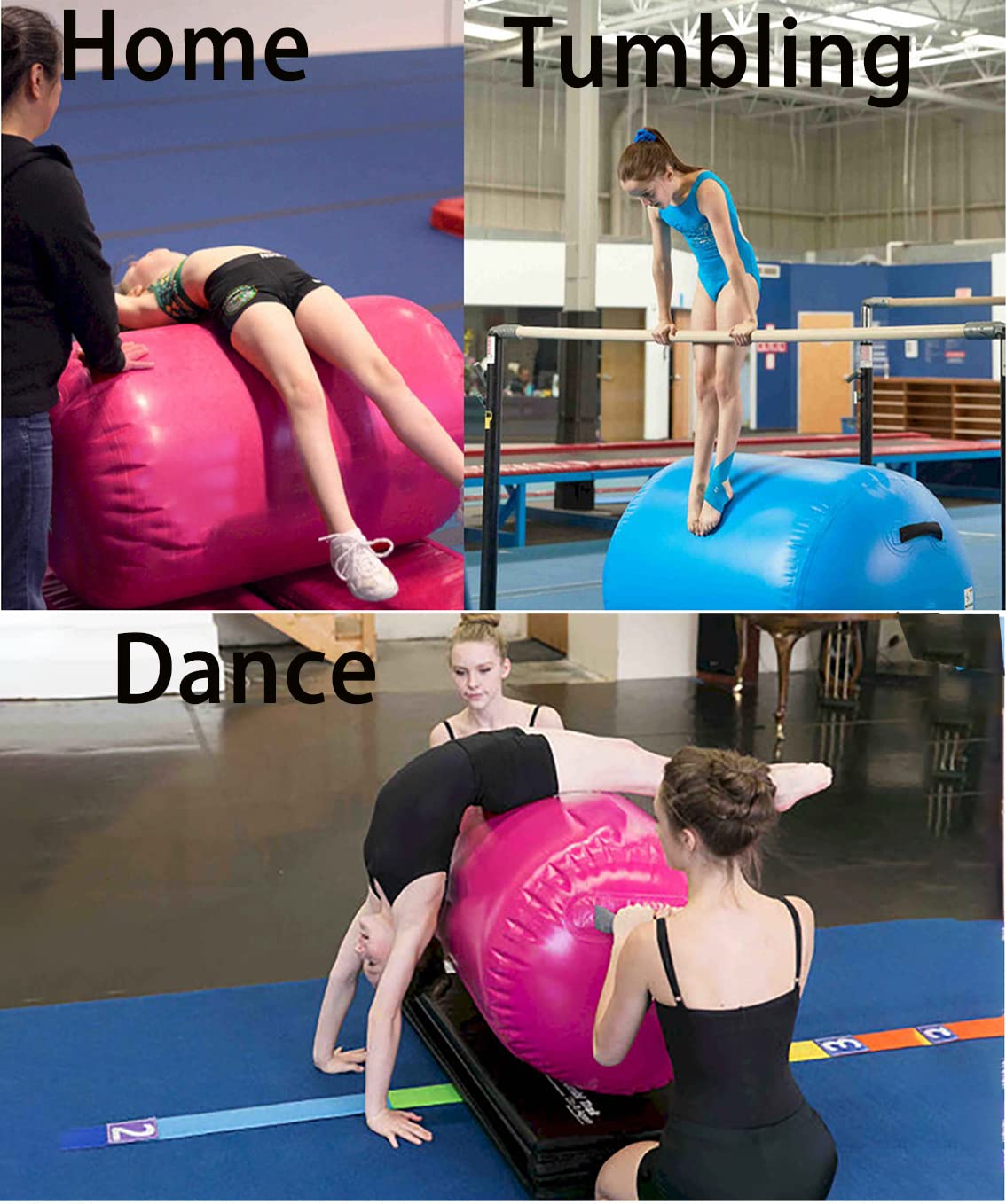 DOBESTS Inflatable Gymnastics Mat - 6.6ft to 20ft Air Track Tumbling Mat with Electric Pump - 4/8 Inch Thick for Home Gym, Cheerleading Practice & Backyard Training - Perfect for Gymnasts, Kids & Fitness Enthusiasts
