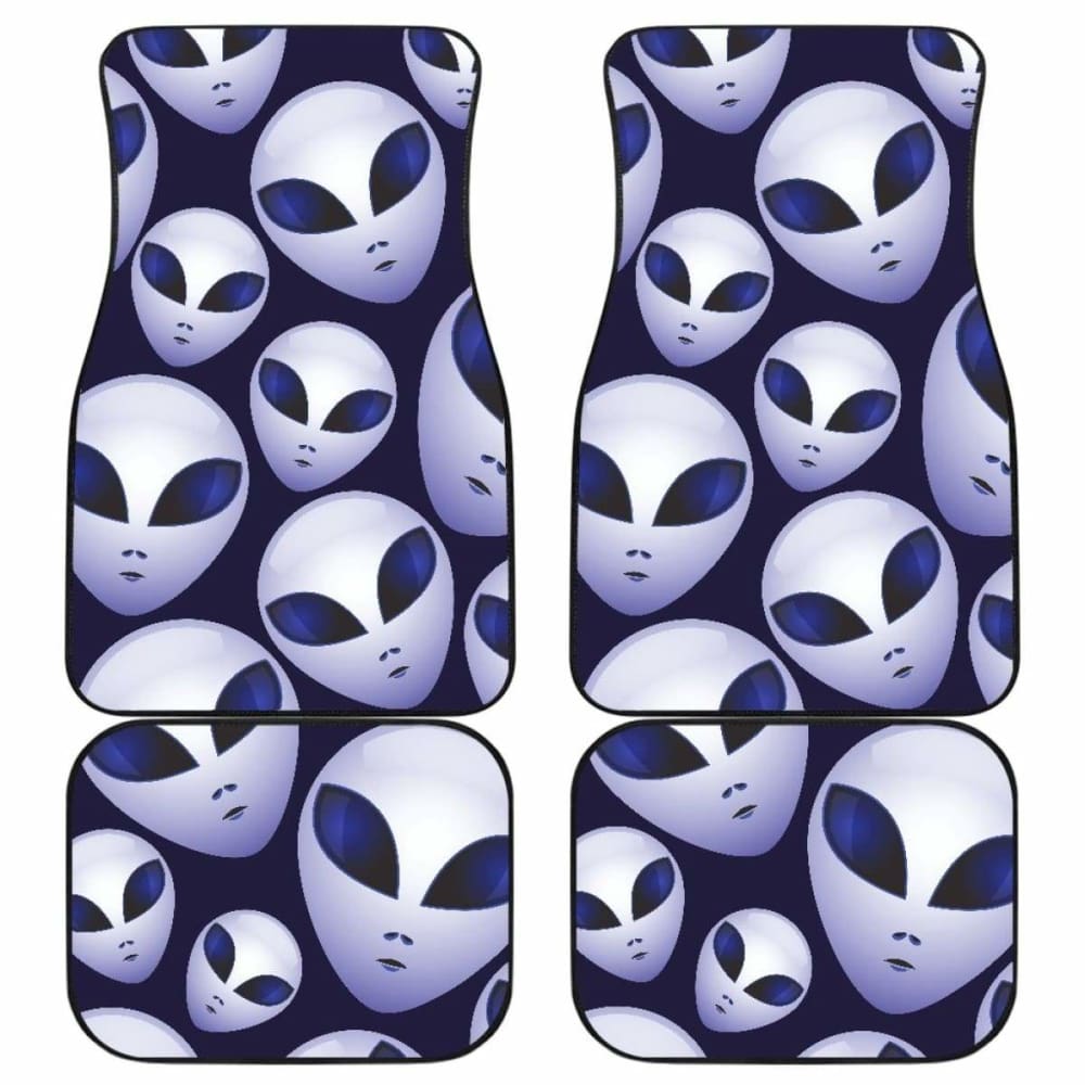 Alien Pattern Print Car Mats - Non-Slip Front & Back Floor Mats for Cars, SUVs, Trucks - Durable & Easy to Clean - Perfect for Sci-Fi Fans & Unique Car Interior Styling