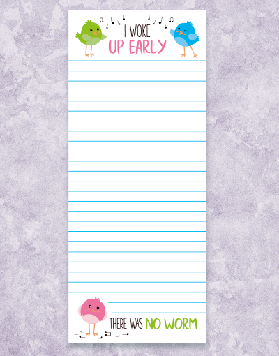 Early Riser Shopping List Notepad - 50 Sheets, Lined Memo Pad for Grocery & To-Do Lists | Perfect for Kitchen, Office & Daily Planning