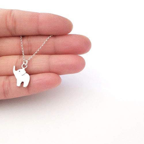 Sterling Silver Elephant Charm Necklace - Dainty 18