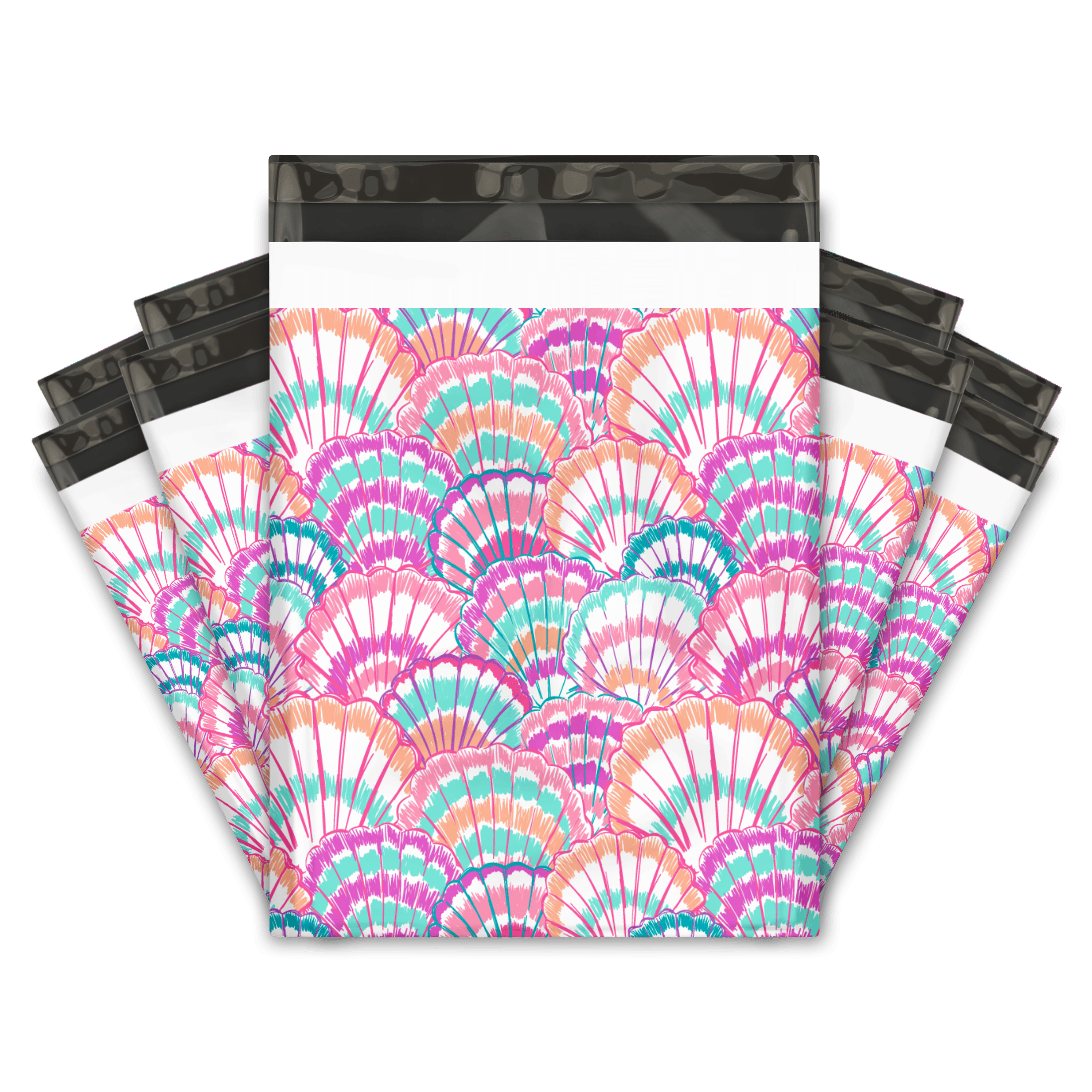 10x13 Inch Premium Printed Seashells Designer Poly Mailers - Waterproof Shipping Envelopes for Ecommerce, Subscription Boxes & Gift Packaging (Set of 50) - Perfect for Small Businesses, Online Stores & Boutique Retailers