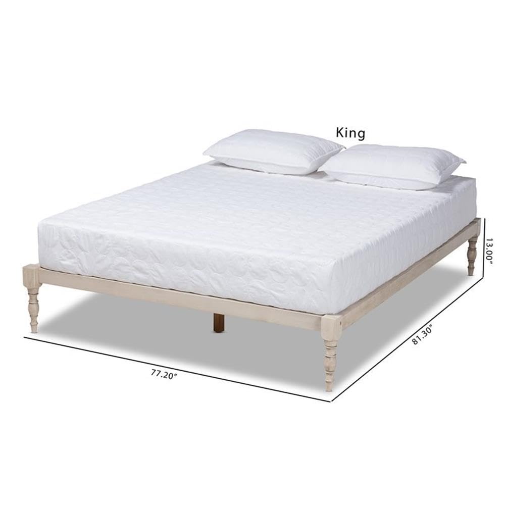 BOWERY HILL Queen Size White Finished Wood Platform Bed Frame - Sturdy Modern Bedroom Furniture for Home Decor, Perfect for Master Bedroom, Guest Room & Apartment