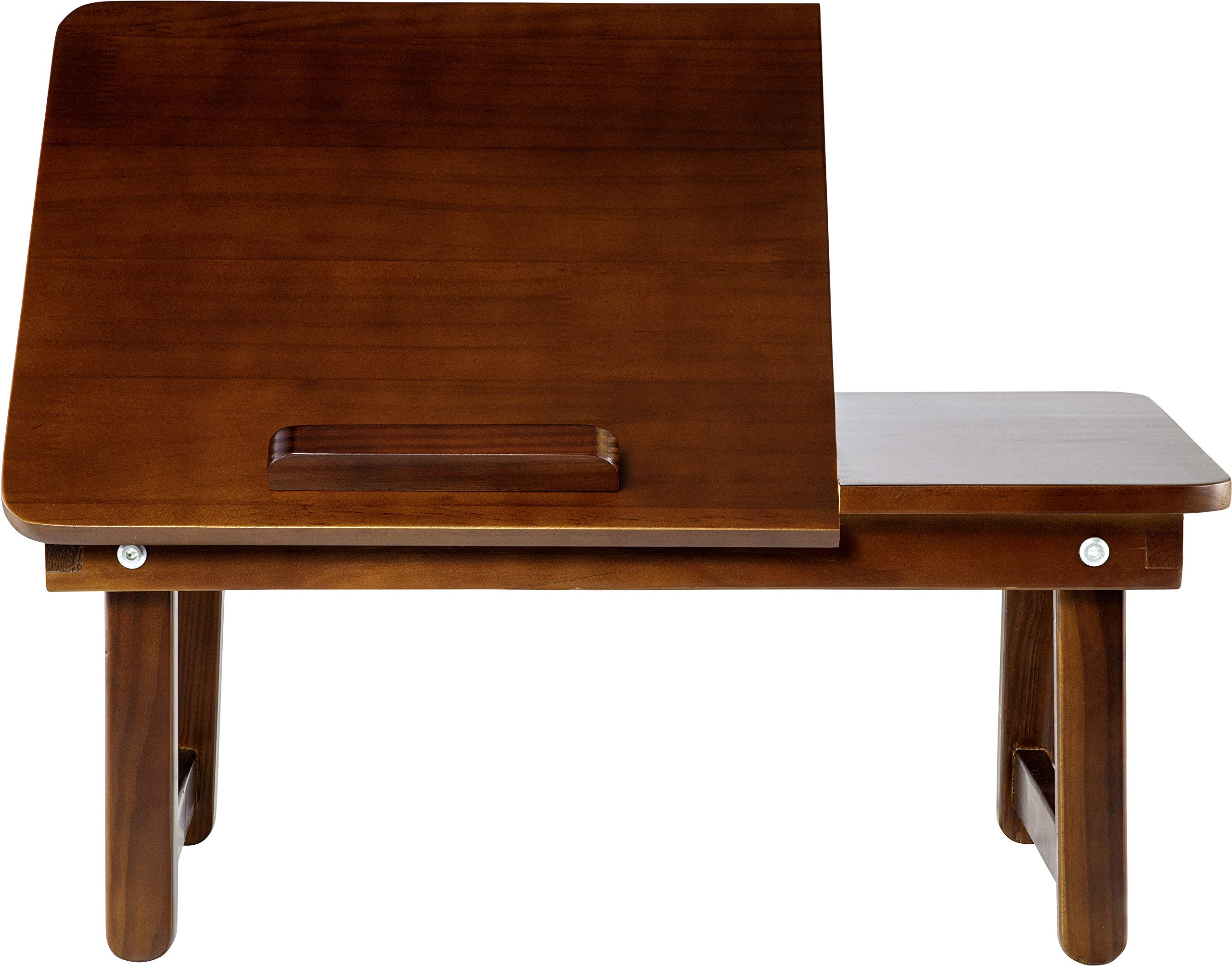 Adjustable Angle Wooden Desk Tray - Lightweight & Portable Multi-Function Laptop Stand for Reading, Studying, Working - Natural Wood Finish - Perfect for Bed, Couch, Floor or Office Use