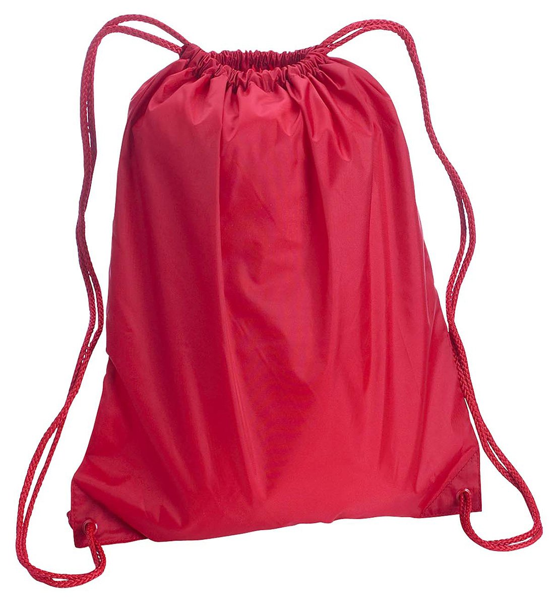 Large Drawstring Backpack - Lightweight & Durable Gym Sack for Sports, Travel & School - Adjustable Shoulder Straps - Vibrant Red Color - One Size Fits All
