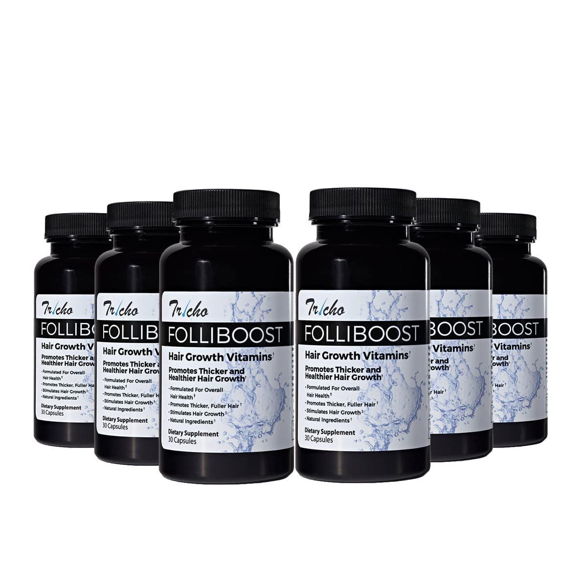 Tricho Hair Growth Vitamins with Biotin, Vitamin C, Zinc & B12 - Hair Care Supplement for Thicker, Fuller & Healthier Hair - 6 Month Supply - Perfect for Men & Women with Thinning Hair or Hair Loss Concerns