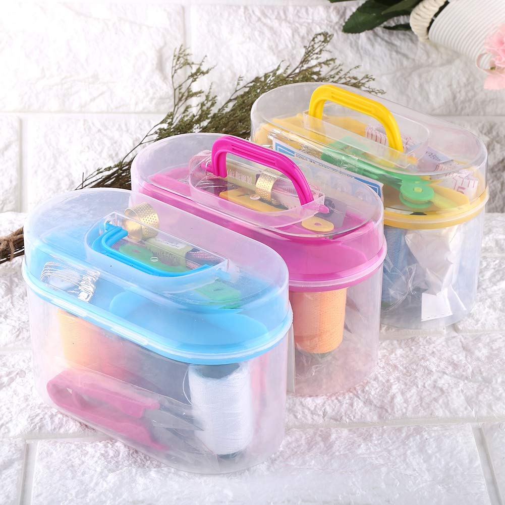 10-Piece Large Sewing Kit Tool Box with Needle, Threader, Tape Measure, Scissors & Thimble - Portable Sewing Supplies for Kids, Adults, Travel & Home Repairs (Red) - Perfect for DIY Projects, Emergency Fixes & Crafting
