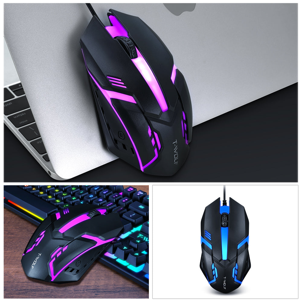 Ergonomic USB 2.0 Wired Optical Mouse - Slim Design for Home Office, Business, Gaming & Desktop Computers - Compatible with PC/Laptop/Mac - Perfect for Work, Study & Online Meetings
