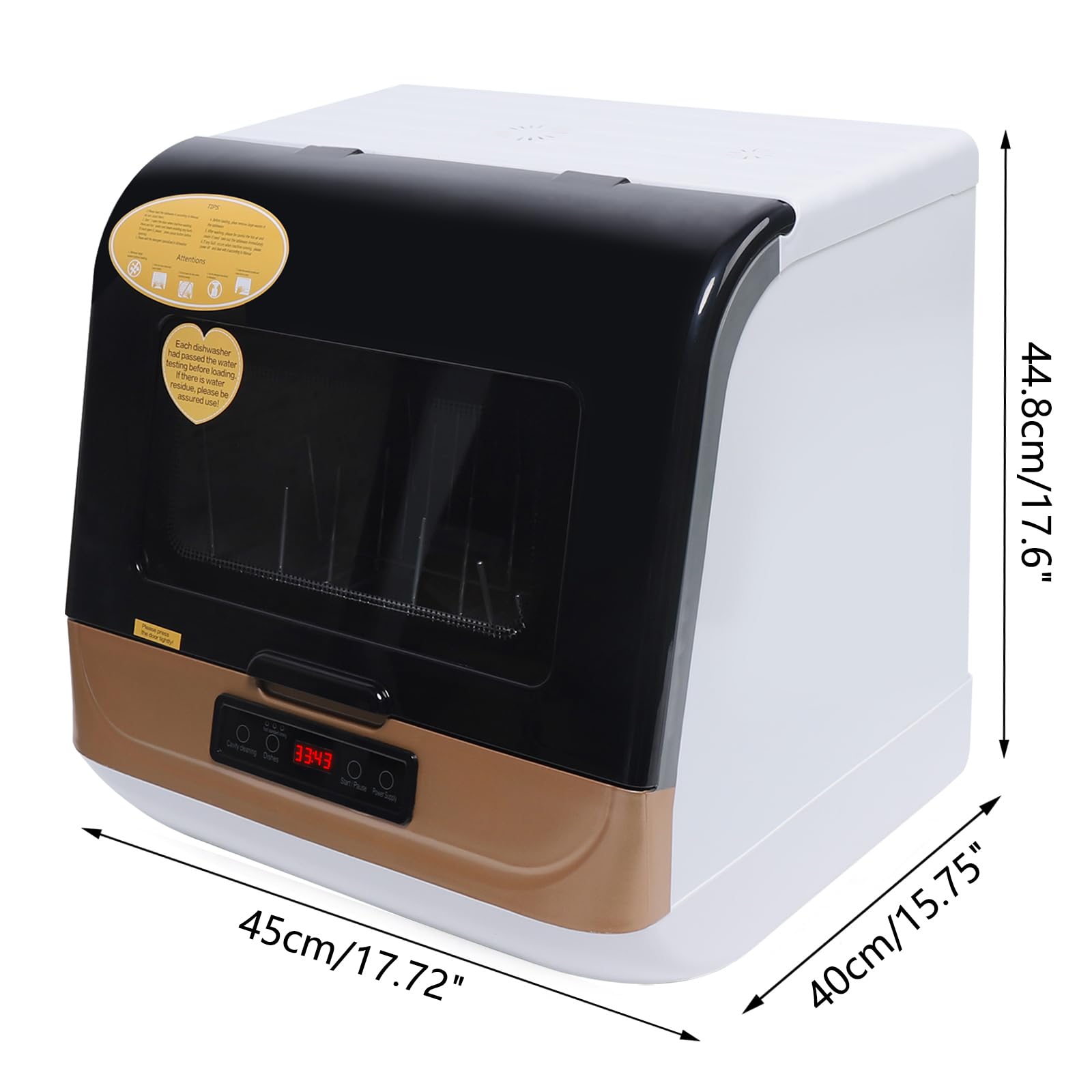 Comfee 110V Portable Countertop Dishwasher - Compact Mini Dishwasher with 360° Auto Spray, 4 Washing Programs & Air-Cooled Drying | Perfect for Small Kitchens, Apartments, RVs & Dorm Rooms