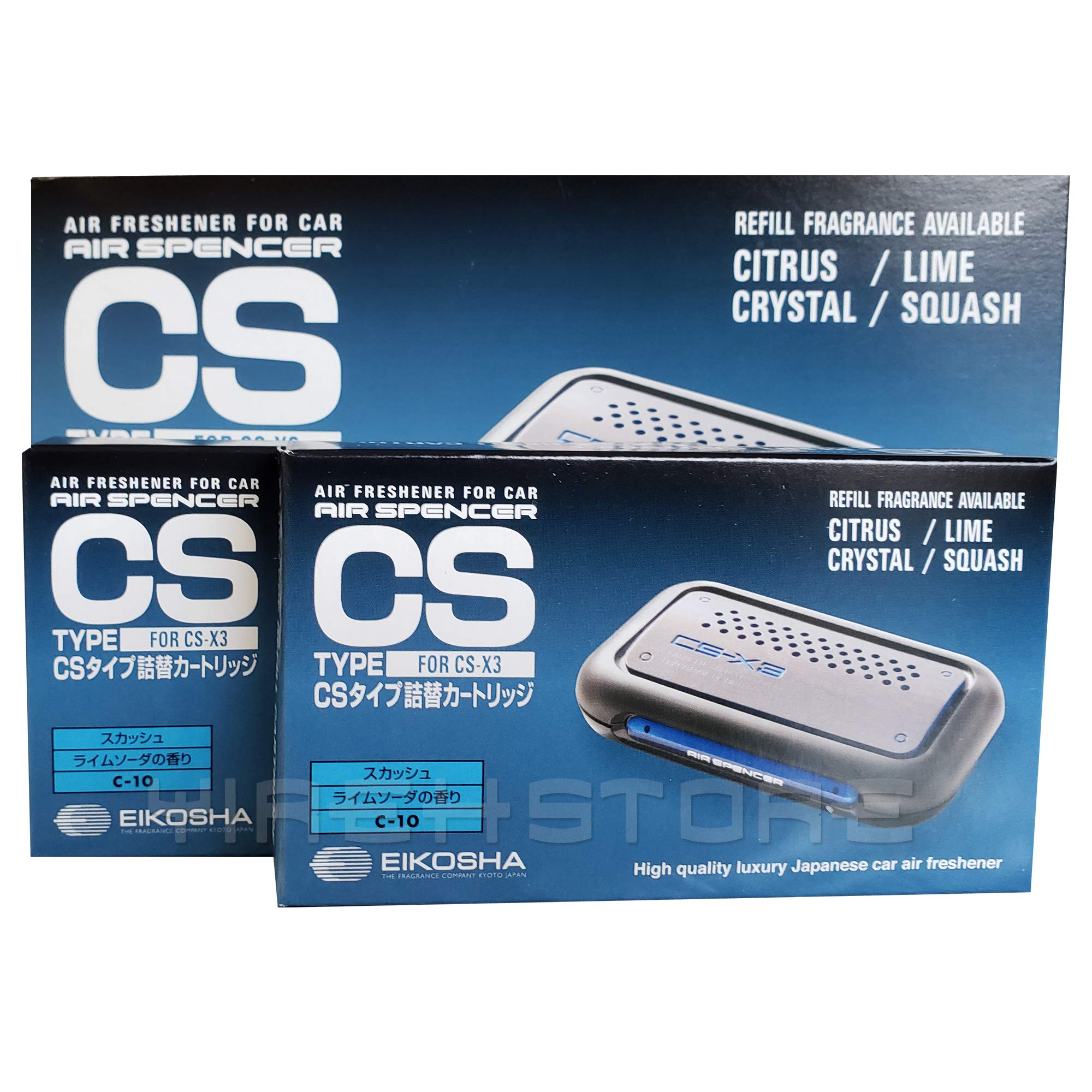 CS-X3 Squash Air Spencer Refill - 2 Pack JDM Car Air Freshener for Fresh & Long-Lasting Fragrance - Perfect for Cars, Offices, and Small Spaces