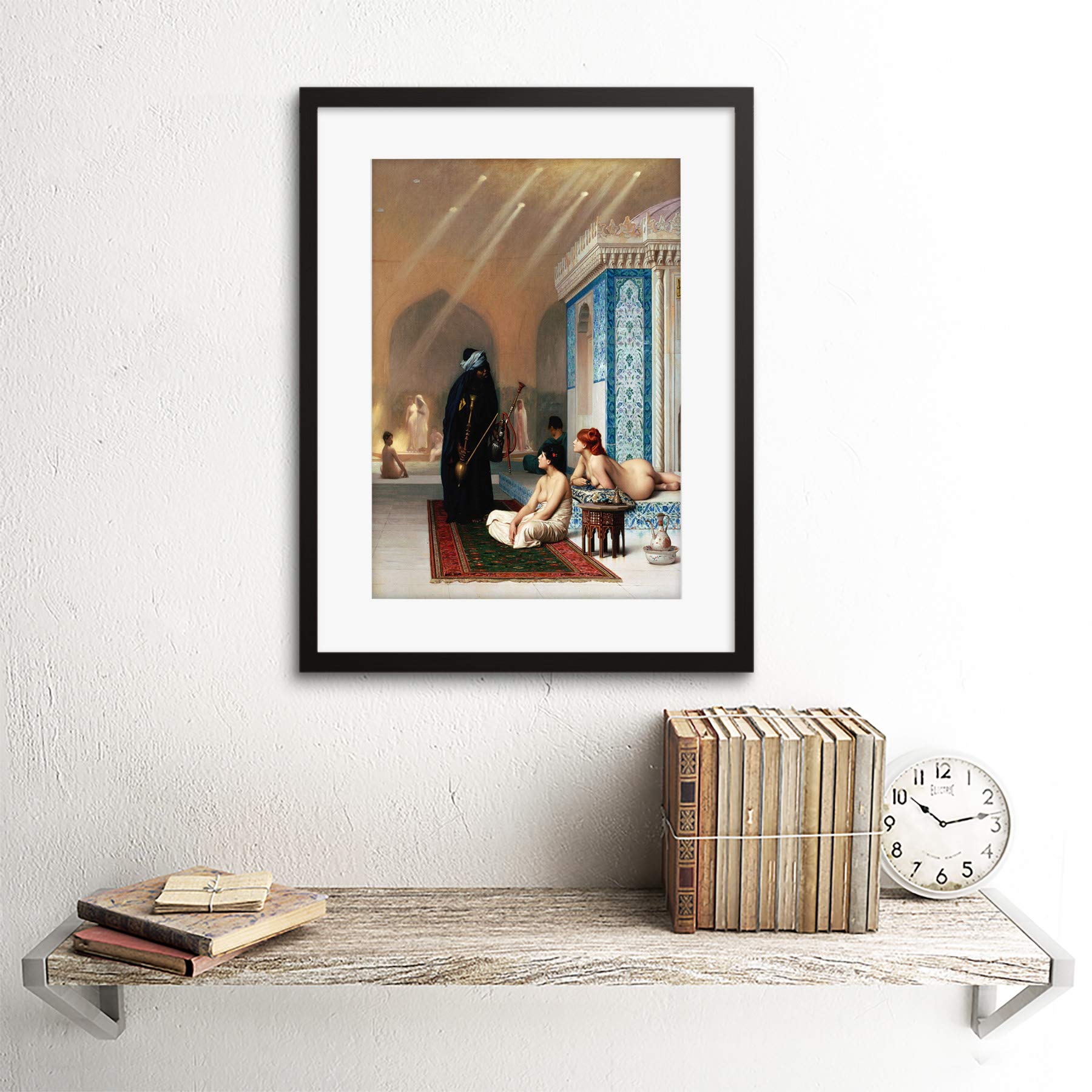 Gerome's Interior Study: Harem Pool Art Print - Black Framed Wall Decor for Living Room, Bedroom, or Office