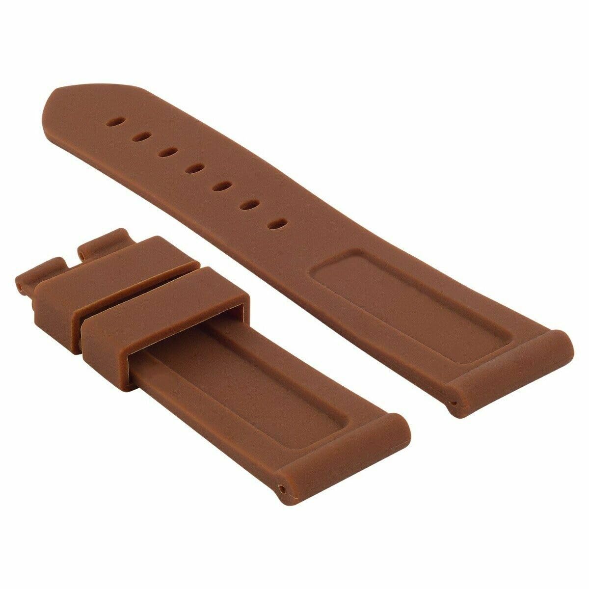 22mm-24mm Rubber Diver Watch Band Strap with Deployment Clasp Buckle - Compatible with Panerai Watches - Durable Waterproof Replacement Strap for Diving, Swimming & Outdoor Activities