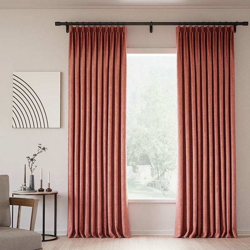 Pinch Pleated Blackout Curtains - 100% Linen Custom Drapes for Bedroom & Living Room | Noise Reducing & Thermal Insulated Window Treatments for Modern Home Decor