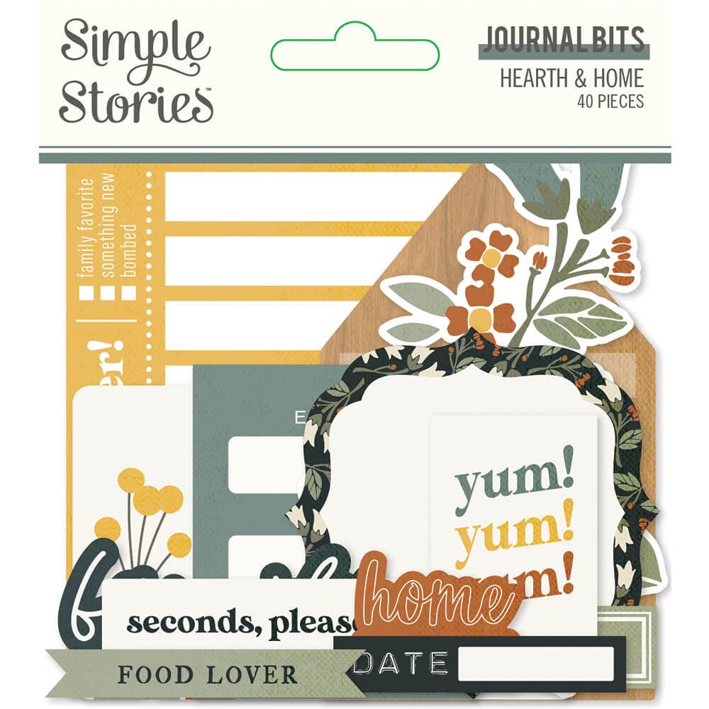 Simple Stories Journal Hearth & Home BITS - Scrapbooking Supplies for Memory Keeping, DIY Crafts, and Home Decor Projects