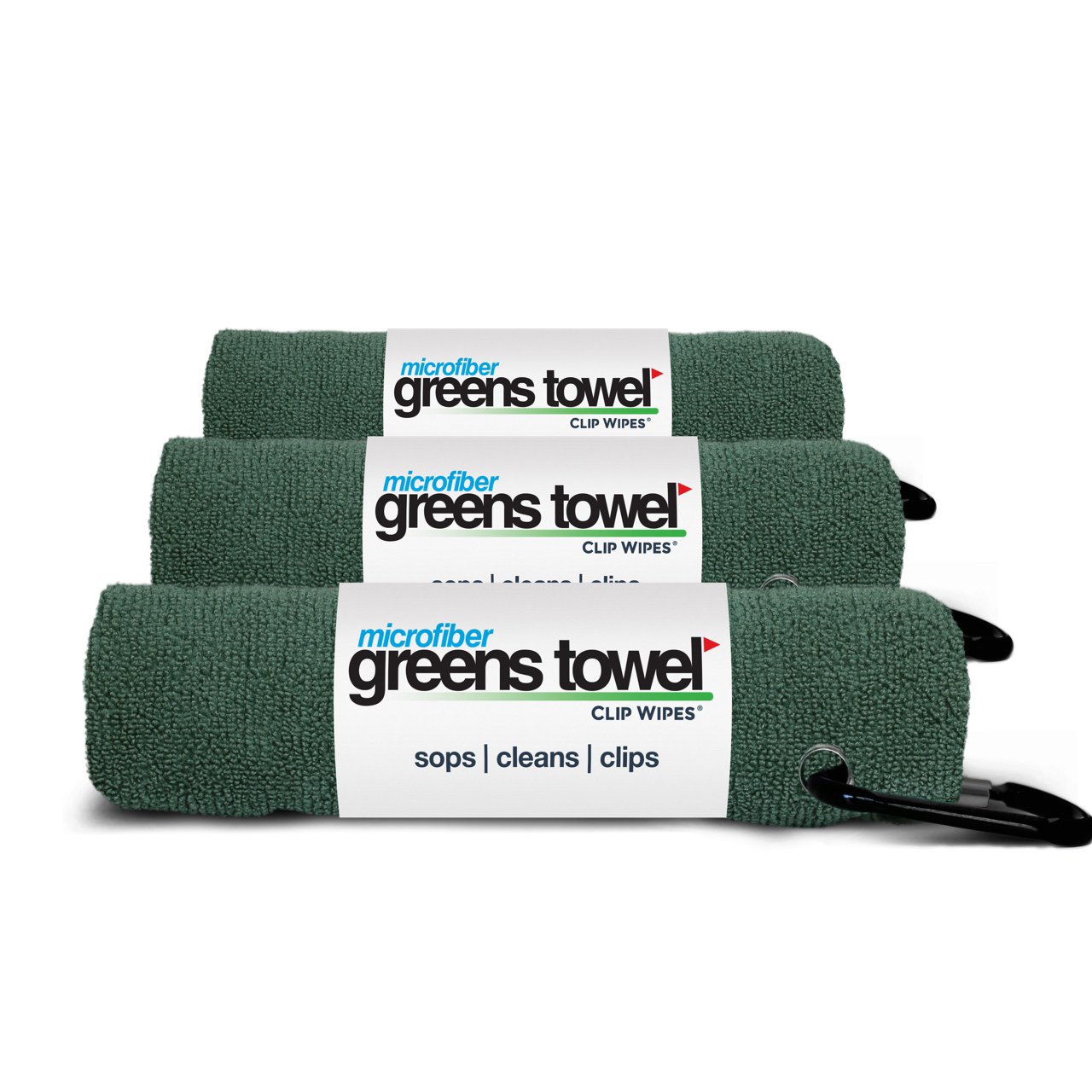 Premium 3-Pack Forest Green Golf Towels for Golf Bags with Clip - 16x16 Inch Plush Microfiber Nap Fabric - The Original Pine Forest Design - Perfect for Golf Courses, Driving Ranges & Clubhouses