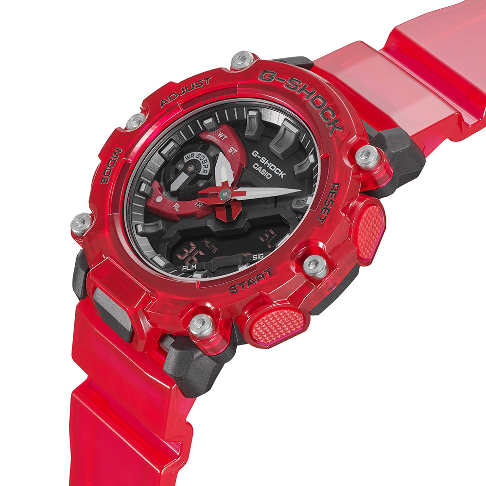 Casio G-Shock GA2200SKL-4A Red Sound Wave Digital Watch - Stylish & Durable for Outdoor, Sports & Everyday Wear