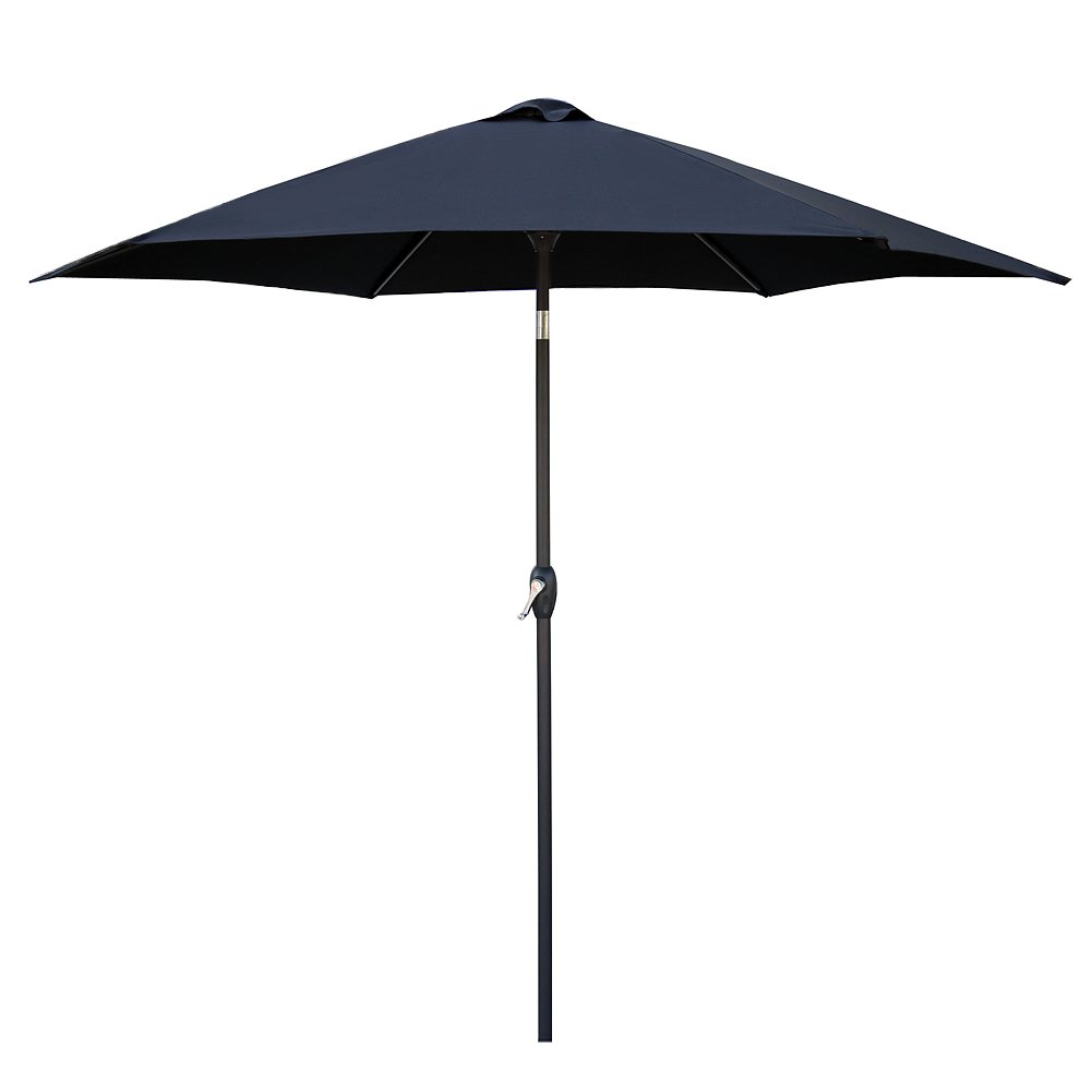9 ft Outdoor Patio Umbrella - Aluminum Market Umbrella with Crank Lift for Garden, Poolside & Backyard Dining - Le Papillon Waterproof Sun Shade