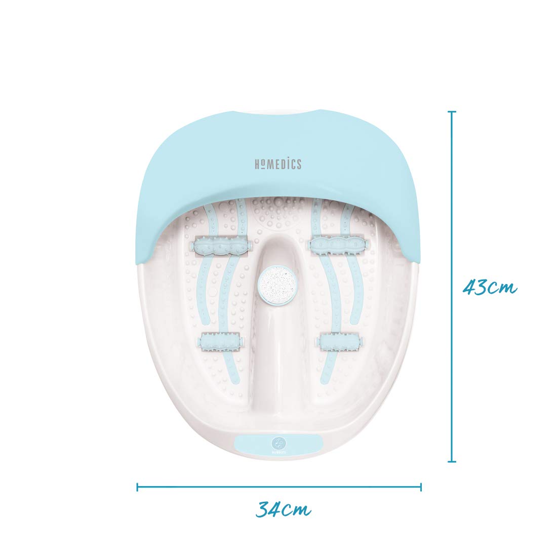 HoMedics Luxury Foot Spa Massager with Heat & Bubbles - Warm Water Therapy for Relaxation, Vibration Massage for Circulation, Includes 4 Bubble Strips & 2 Pumice Stones - Perfect for Home Spa, Stress Relief & Foot Care (Fits up to UK Size 12)