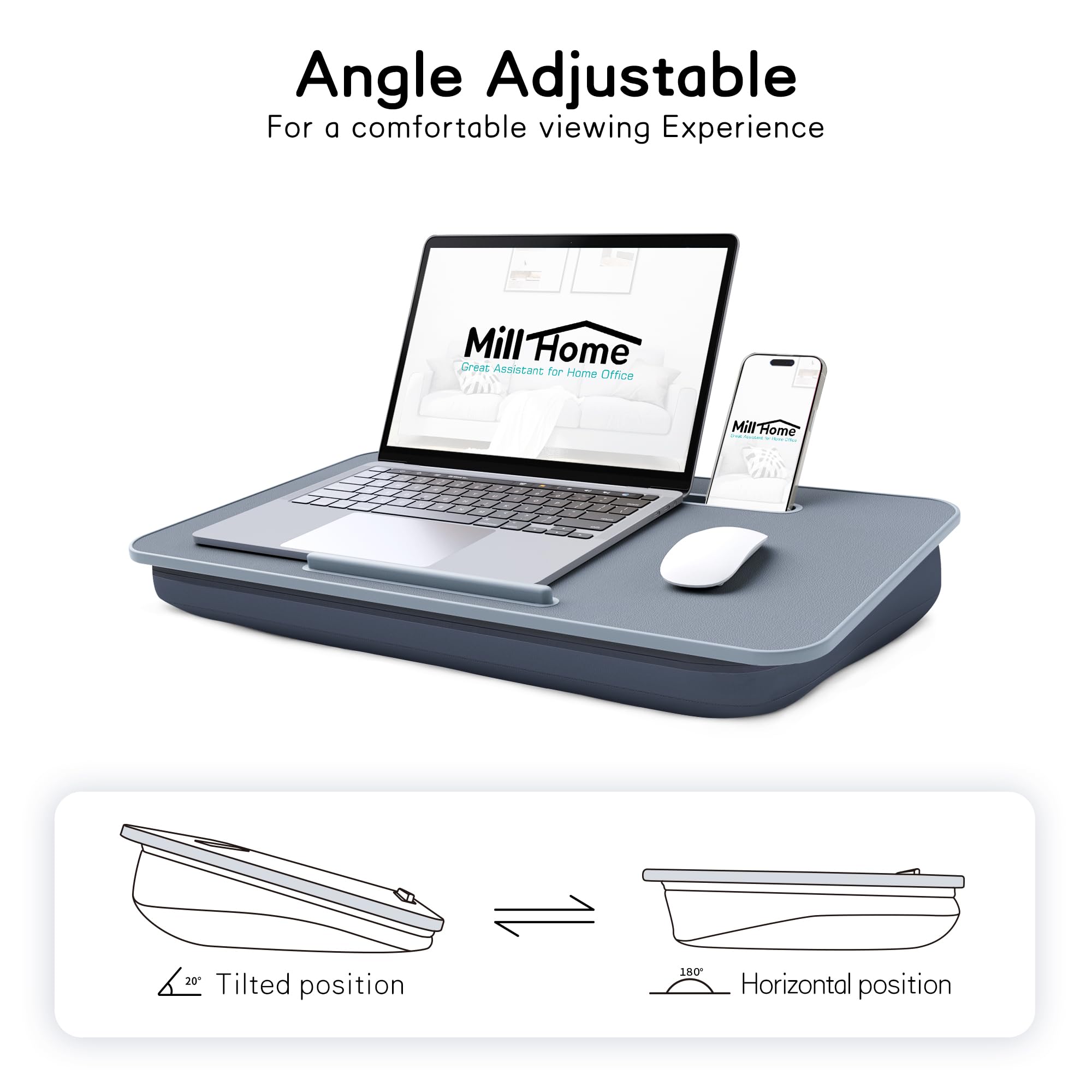 Portable Laptop Lap Desk with Cushion for 17