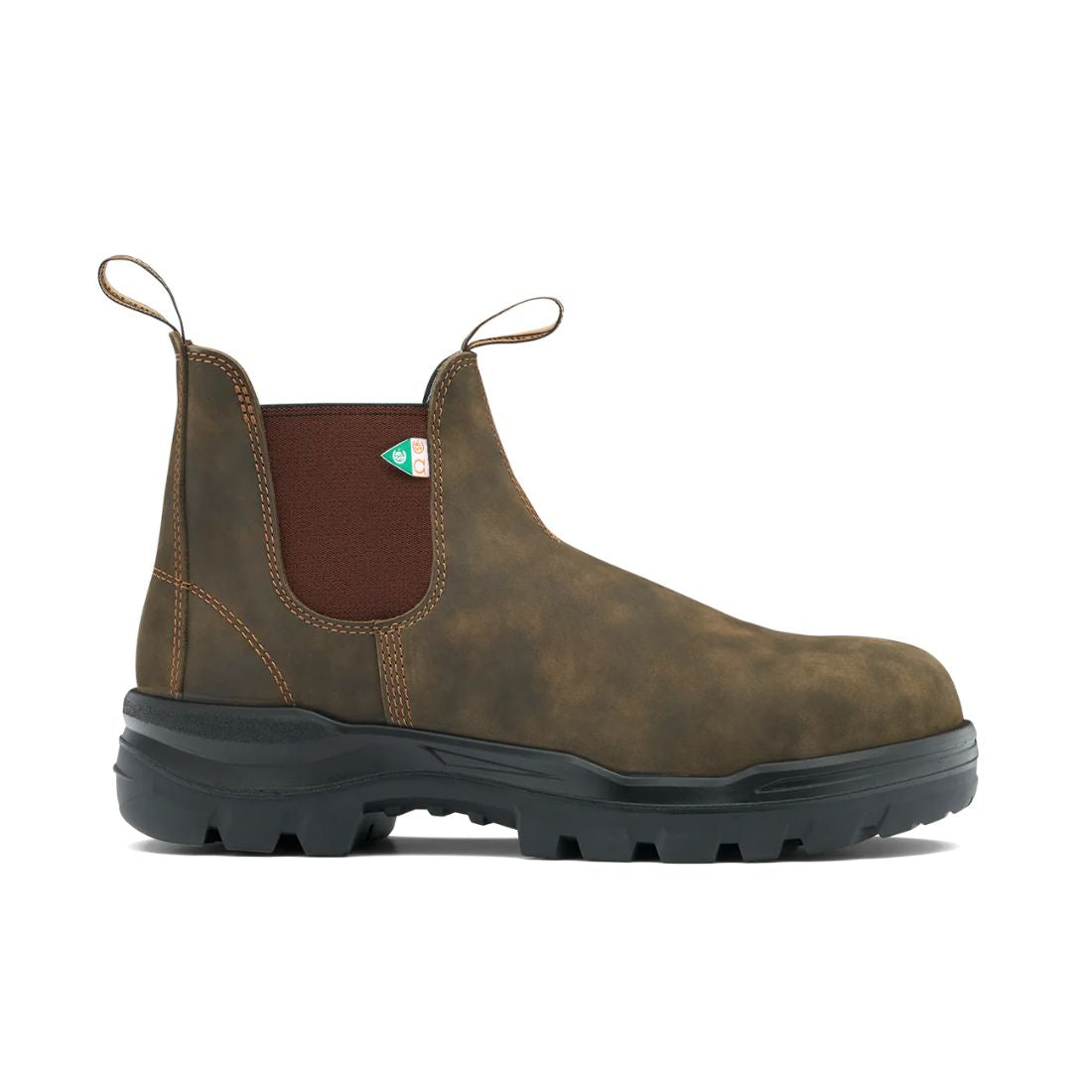 Blundstone 8302 Unisex Slip-On Composite Toe Work Boots - Safety Shoes for Men & Women, Rustic Brown - Ideal for Construction, Warehouse & Outdoor Work