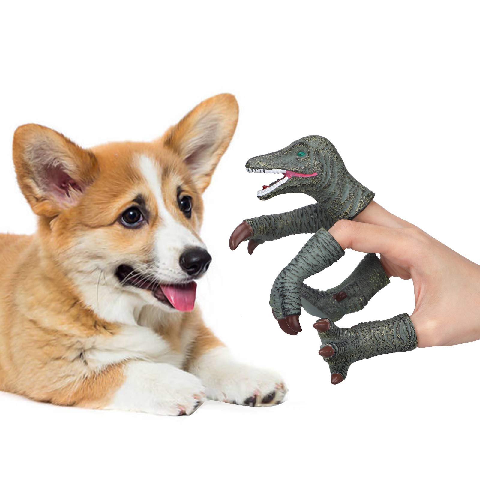 Dinosaur Toys for Kids - 20pcs Rubber Dinosaur Finger Puppets Set with Heads, Paws & Feet - Educational Bath Toys & Role Play Figures for Toddlers - Perfect for Storytelling, Bathtime Fun & Preschool Learning Activities