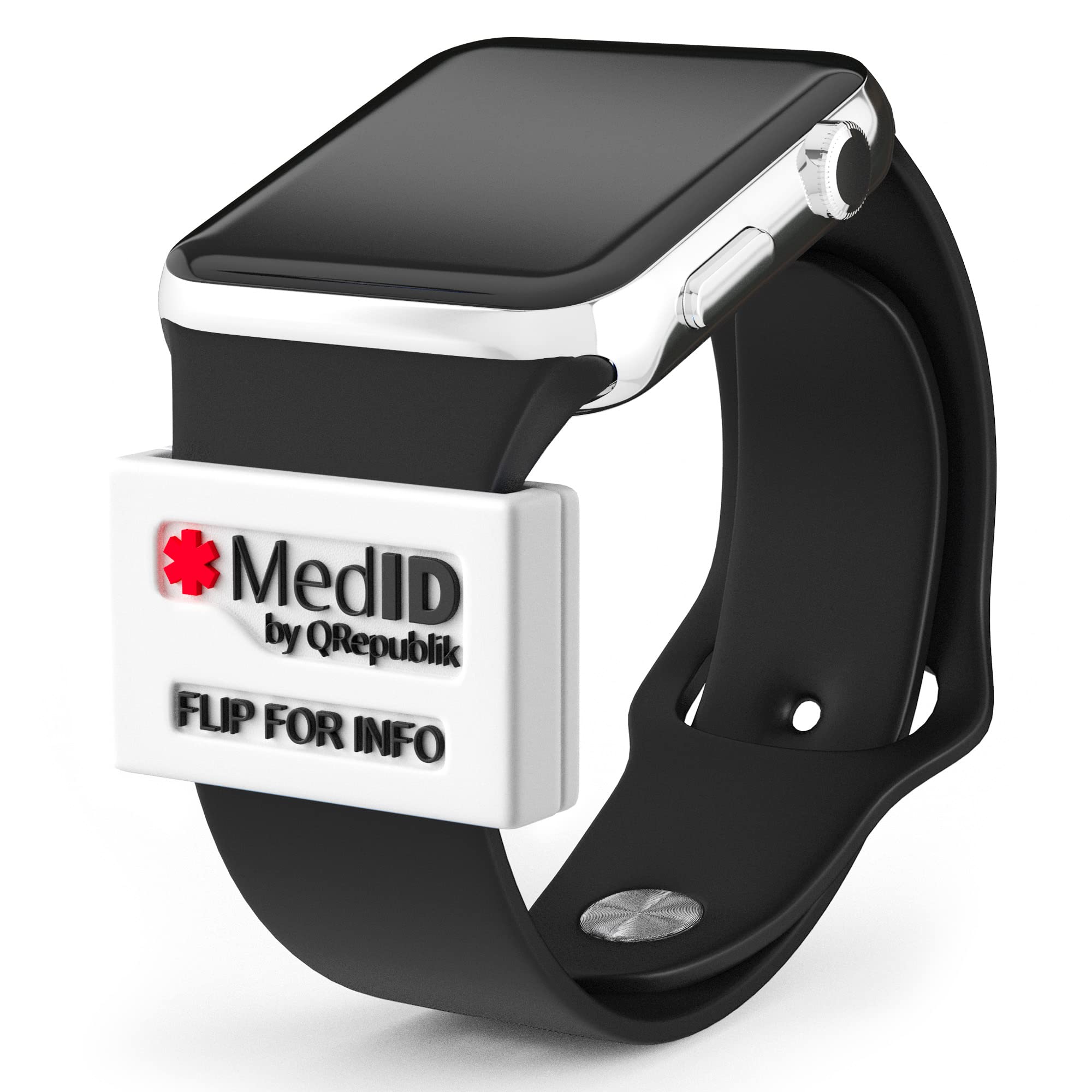 Medical ID Tags for Smartwatches - Compatible with Apple Watch, Samsung Gear, Fitbit, Garmin & More - Universal Size for Men & Women - Perfect for Emergency Medical Info & Daily Wear