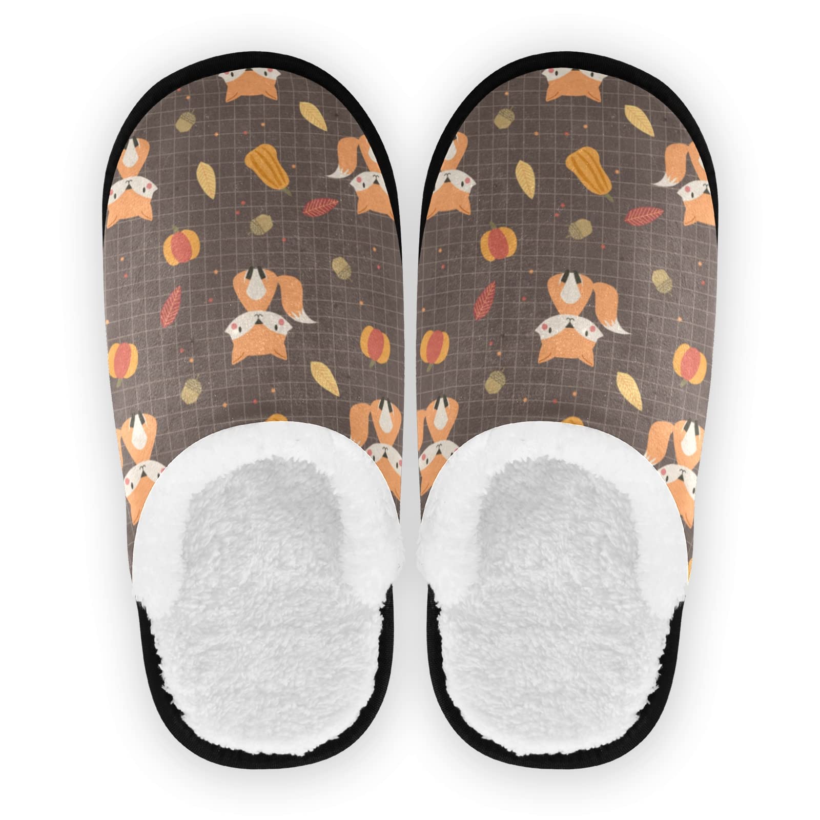 Funny Cute Gnome with Pumpkins Slippers for Women & Men - Cozy Fuzzy Plush Lining Slip-On House Shoes for Indoor & Outdoor Use - Perfect for Christmas Gifts, Home Decor, and Relaxing Comfort