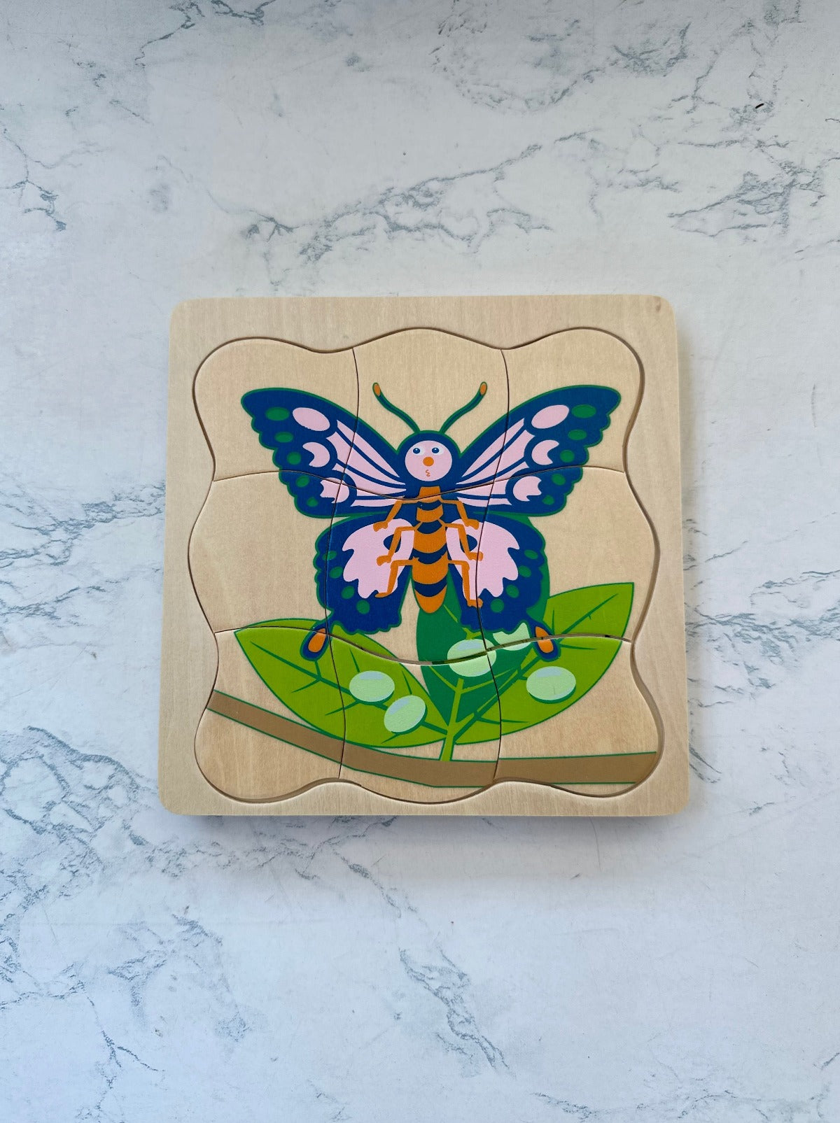 Timber Butterfly Life Cycle 4 Layer Wooden Puzzle - Educational Montessori Toy for Kids Learning & Home Decor