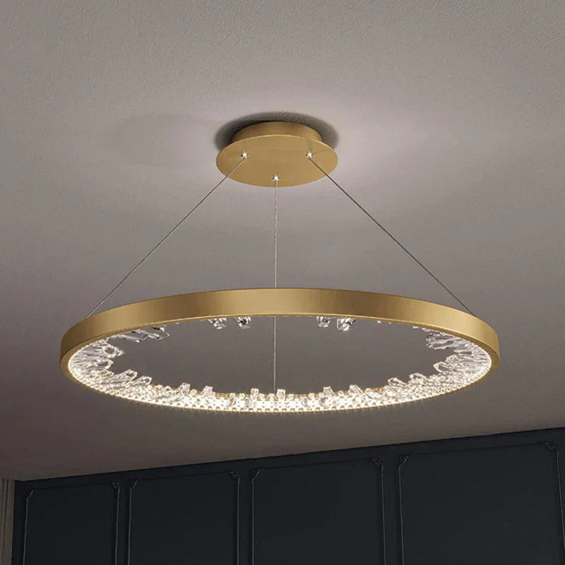 Luxury Crystal Chandelier - Elegant Round Ceiling Light Fixture for Dining Room, Living Room, Bedroom & Foyer | Modern Home Decor Lighting