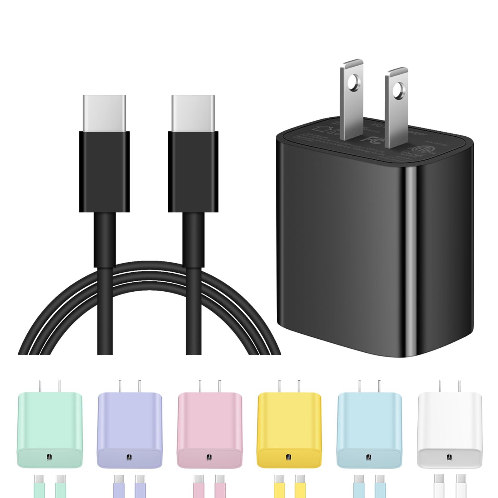 Apple MFi Certified 30W USB C Fast Charger & 6FT USB C to C Cable - Compatible with iPhone 16/15/Pro/Pro Max, iPad Pro/Air, AirPods, Samsung & Android Phones - Perfect for Home, Office & Travel Charging