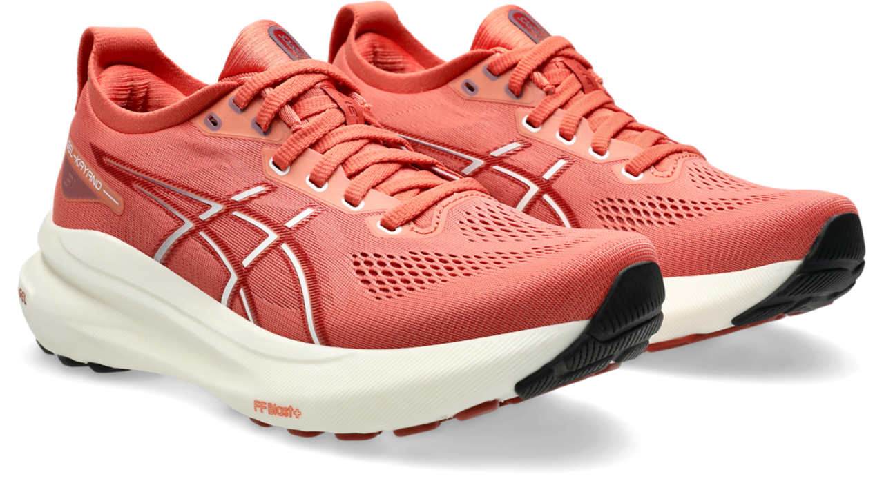 ASICS Women's GEL-Kayano 31 Running Shoes - Desert Red/White - Premium Cushioning for Long-Distance Running & Marathon Training