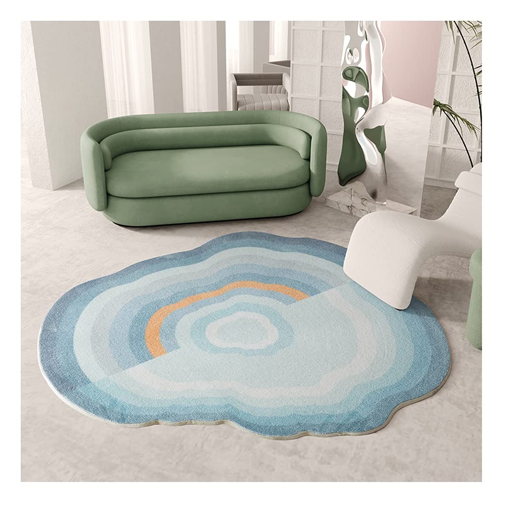 **Non-Slip Pink Fleece Hard Floor Chair Cushion 47x47 Inches - Irregular Office Chair Mat for Hard Floors - Home & Office Floor Protection (Blue) - Perfect for Work Desks, Gaming, and Reading Nooks**