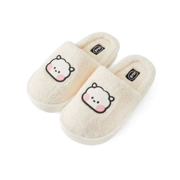 BT21 RJ Minini Boucle Slippers - Soft Plush House Shoes for Women & Men | Cute Kpop BTS Inspired Home Slippers for Indoor Comfort & Relaxation