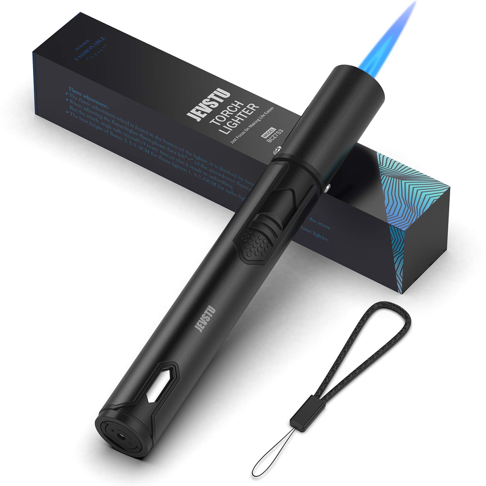 Windproof Torch Lighter for Grill & Survival - Adjustable Flame, Fuel Window - Perfect for Outdoor Cooking & Camping